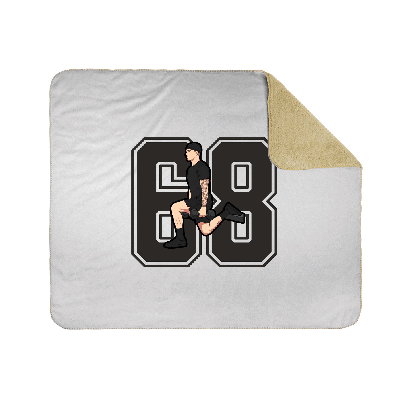 Throw Blanket — Number in White