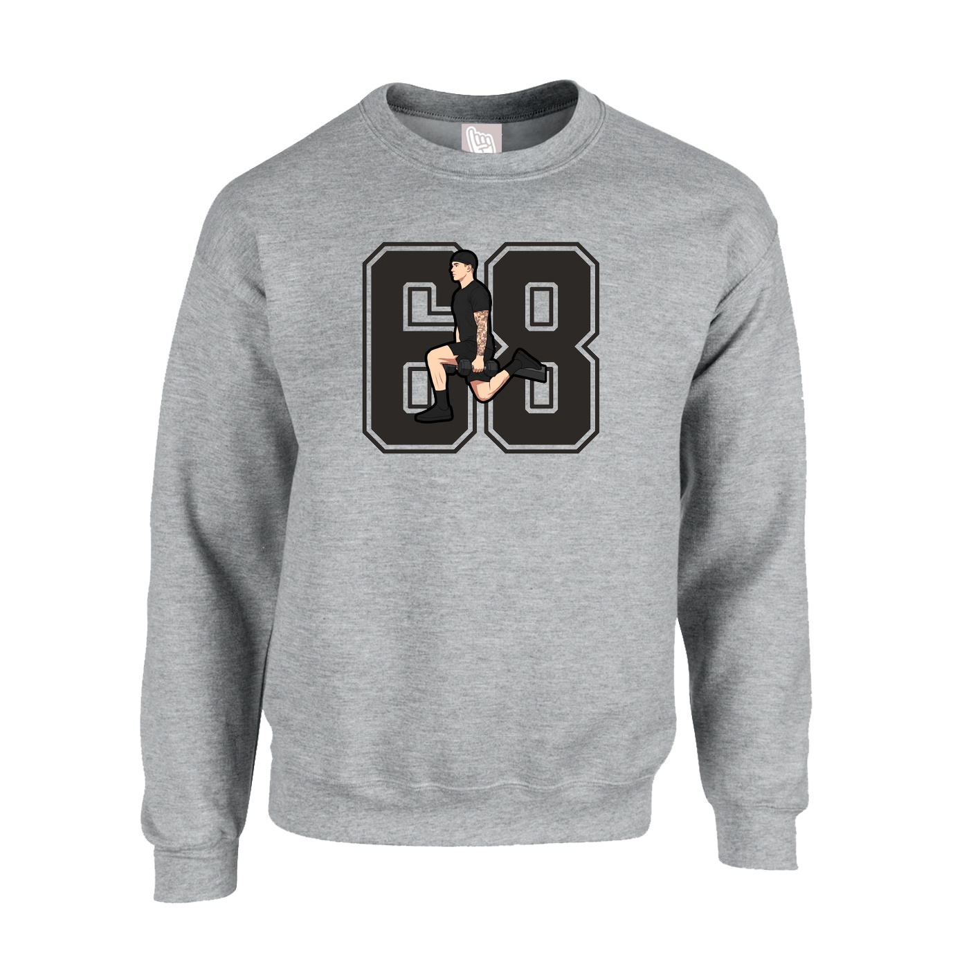 Fleece Crew — Number in Grey