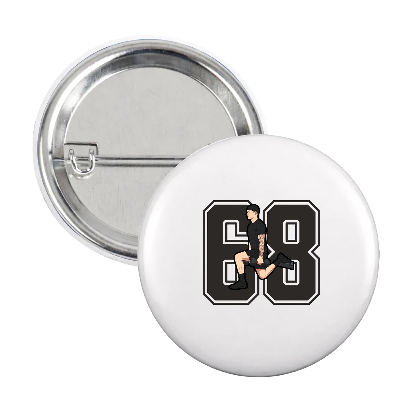 Game Day Button — Number in White