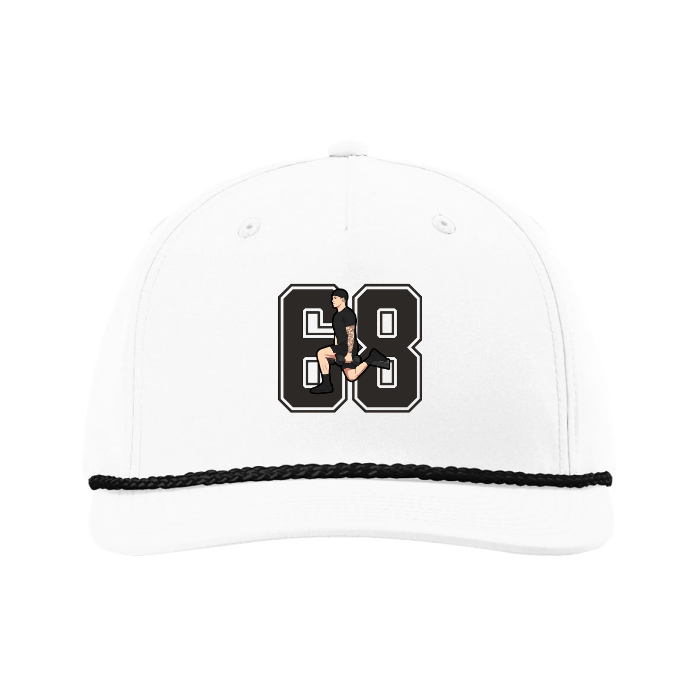 Five-Panel Classic Rope Cap — Number in White
