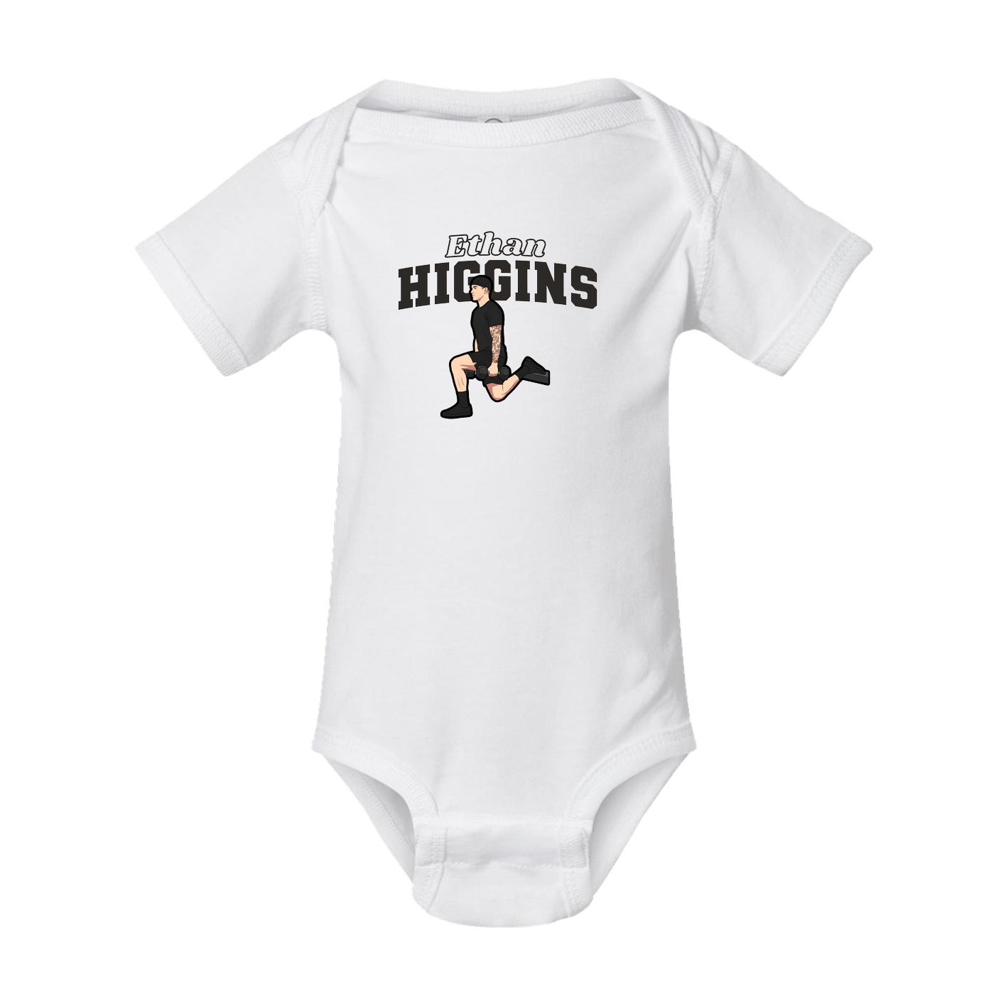 Baby Onesie — Name Arch in White