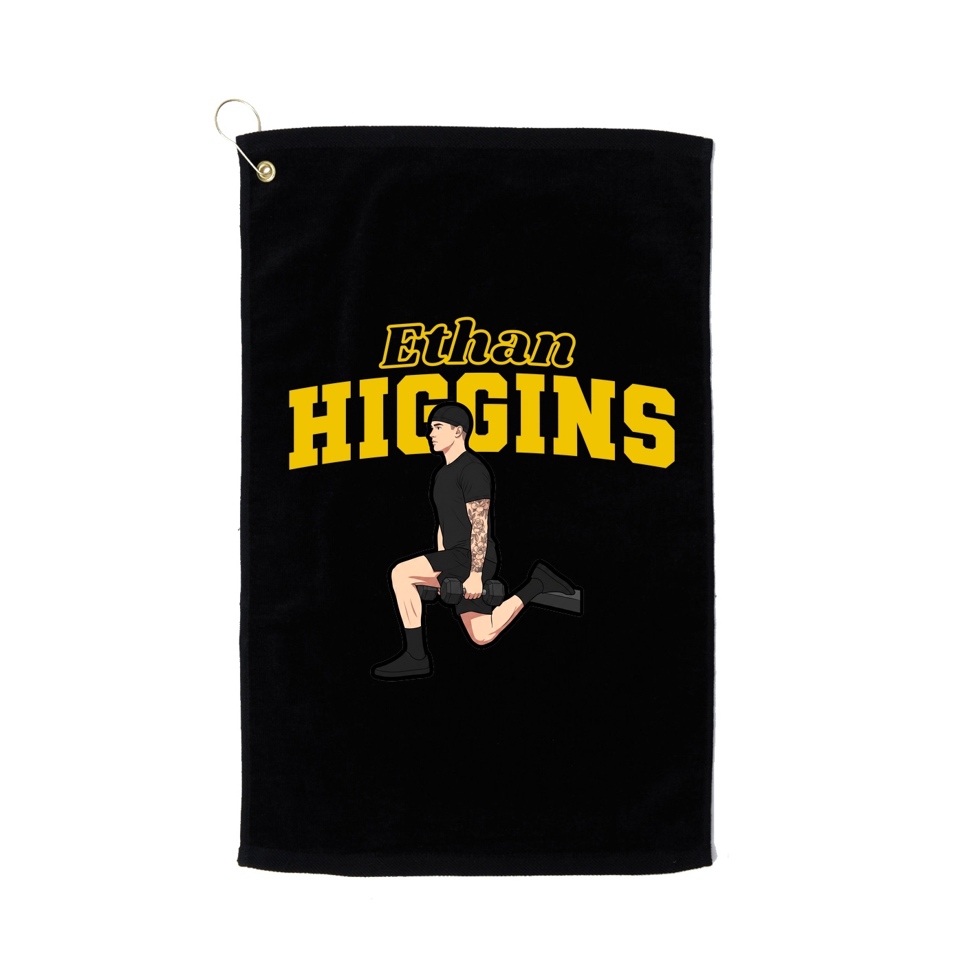 Golf Towel — Name Arch in Black