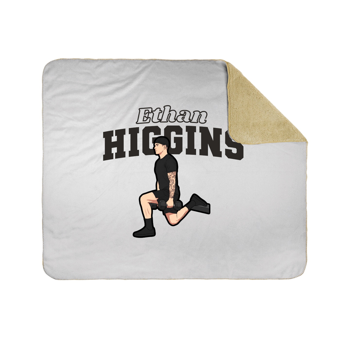 Throw Blanket — Name Arch in White