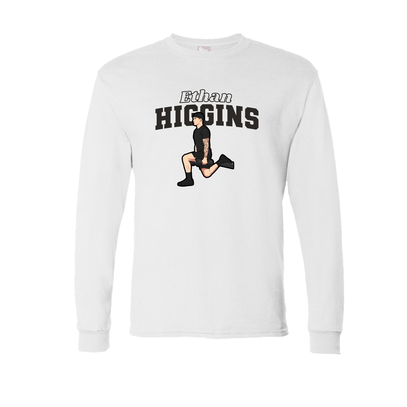 Long Sleeve Tee — Name Arch in White