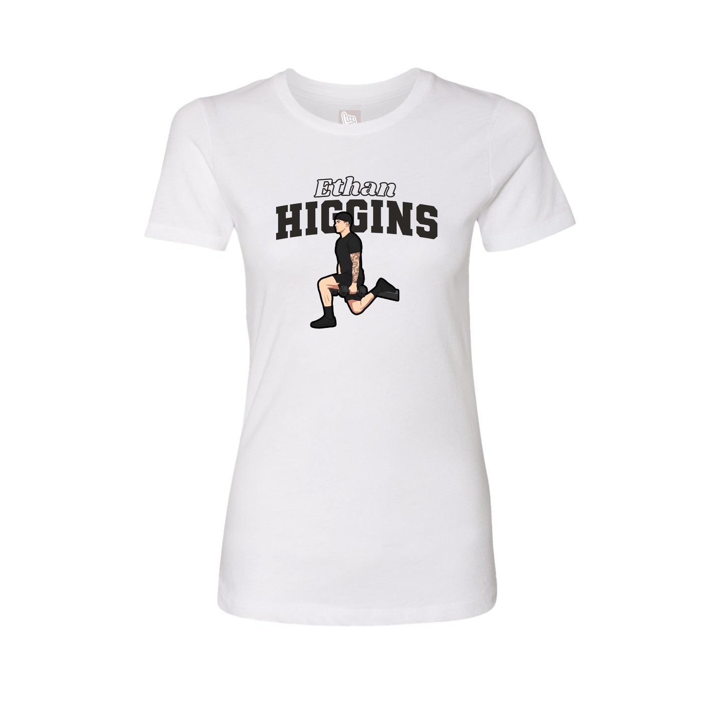 Womens Tee — Name Arch in White