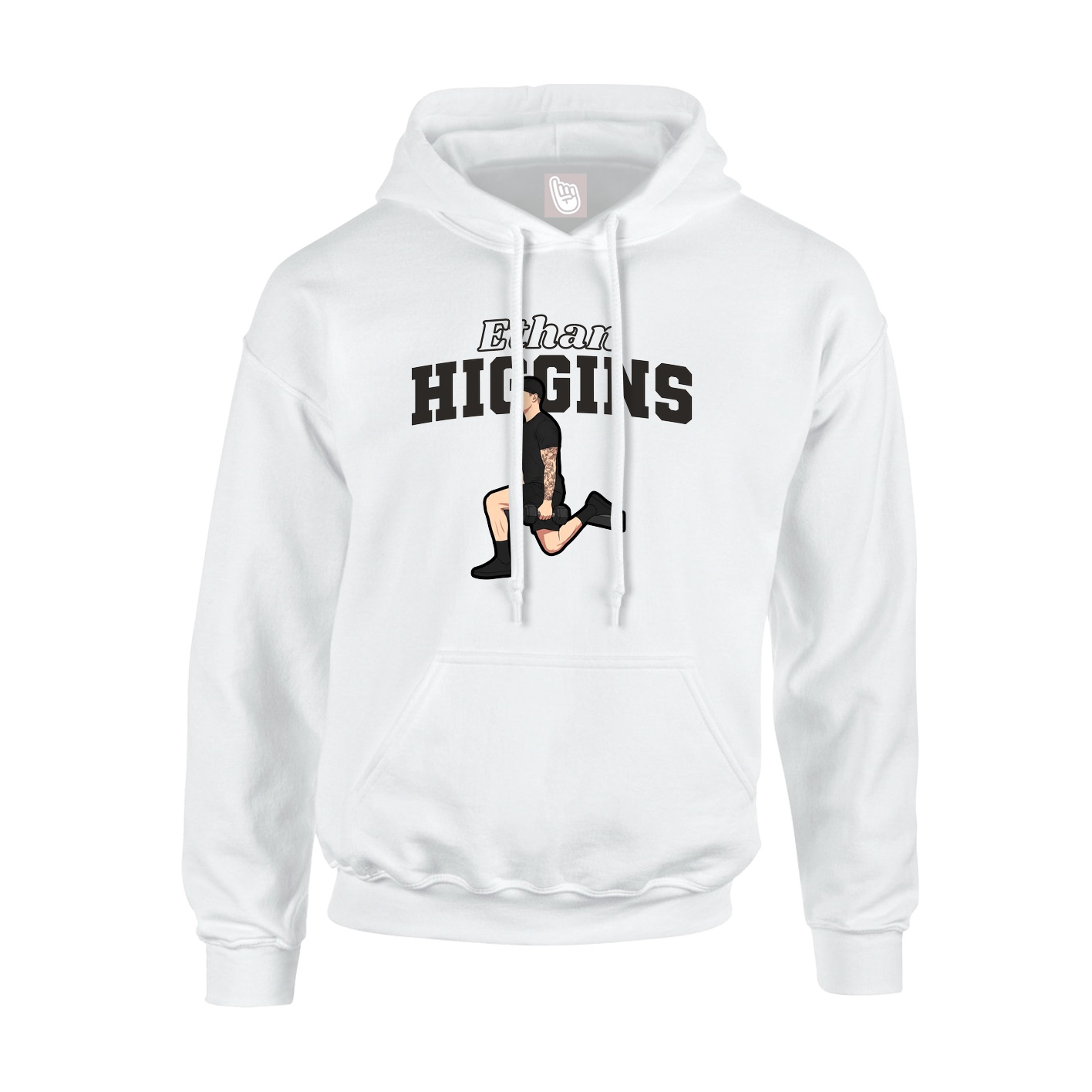 Hoodie — Name Arch in White