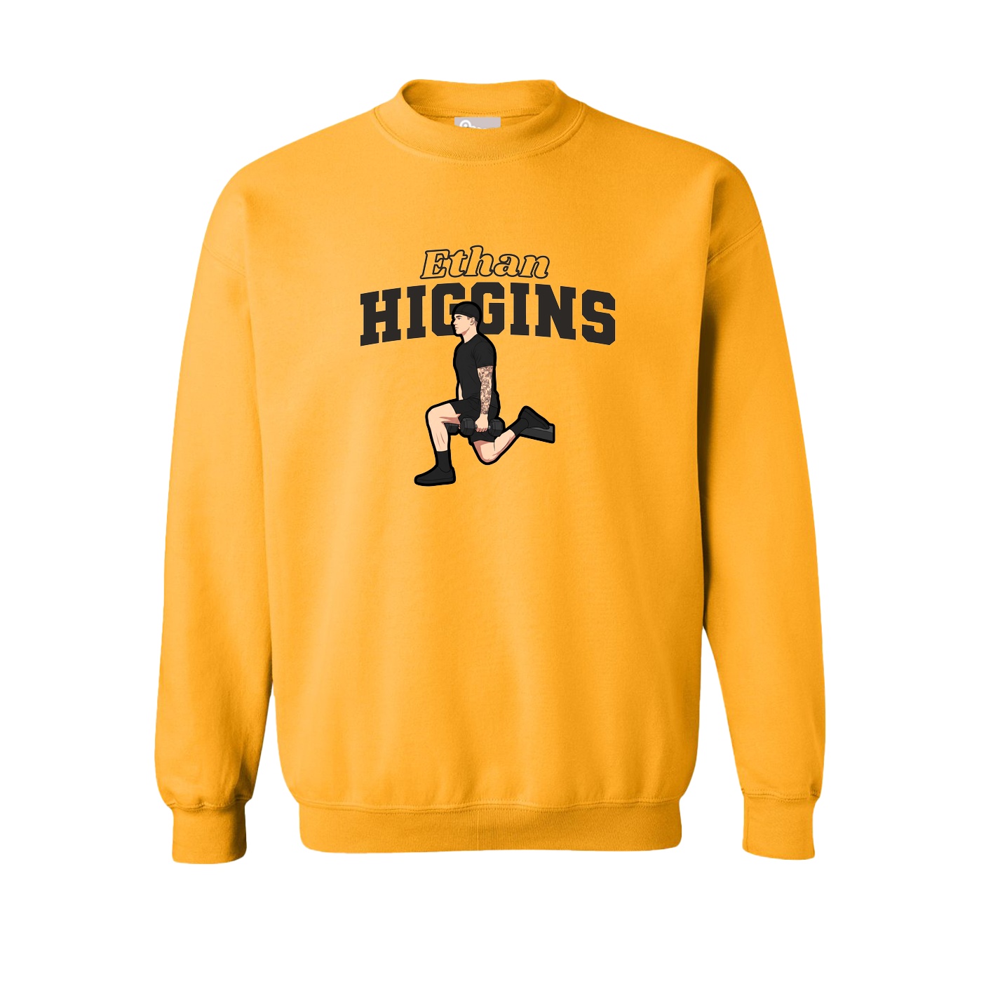 Fleece Crew — Name Arch in Gold