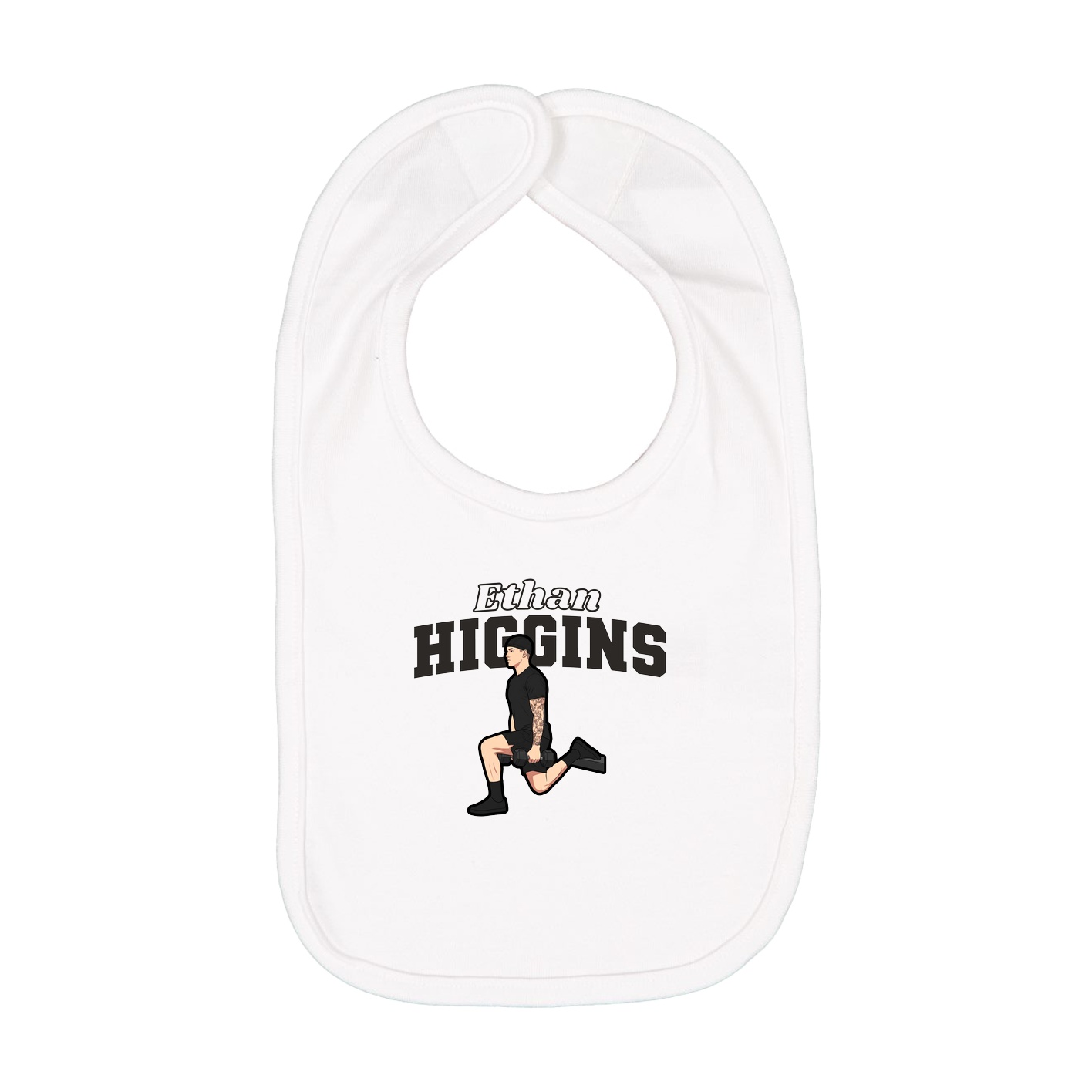 Infant Bib — Name Arch in White