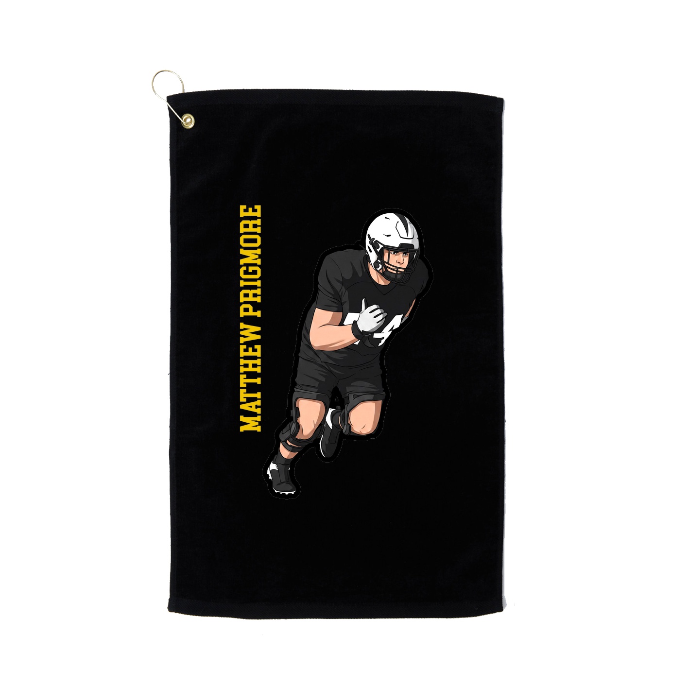 Golf Towel — Name Vertical in Black