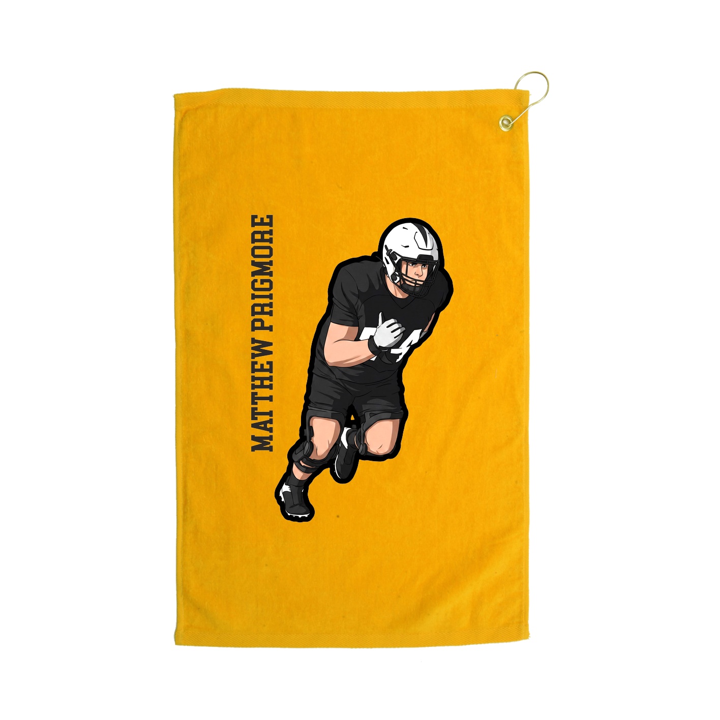 Golf Towel — Name Vertical in Gold