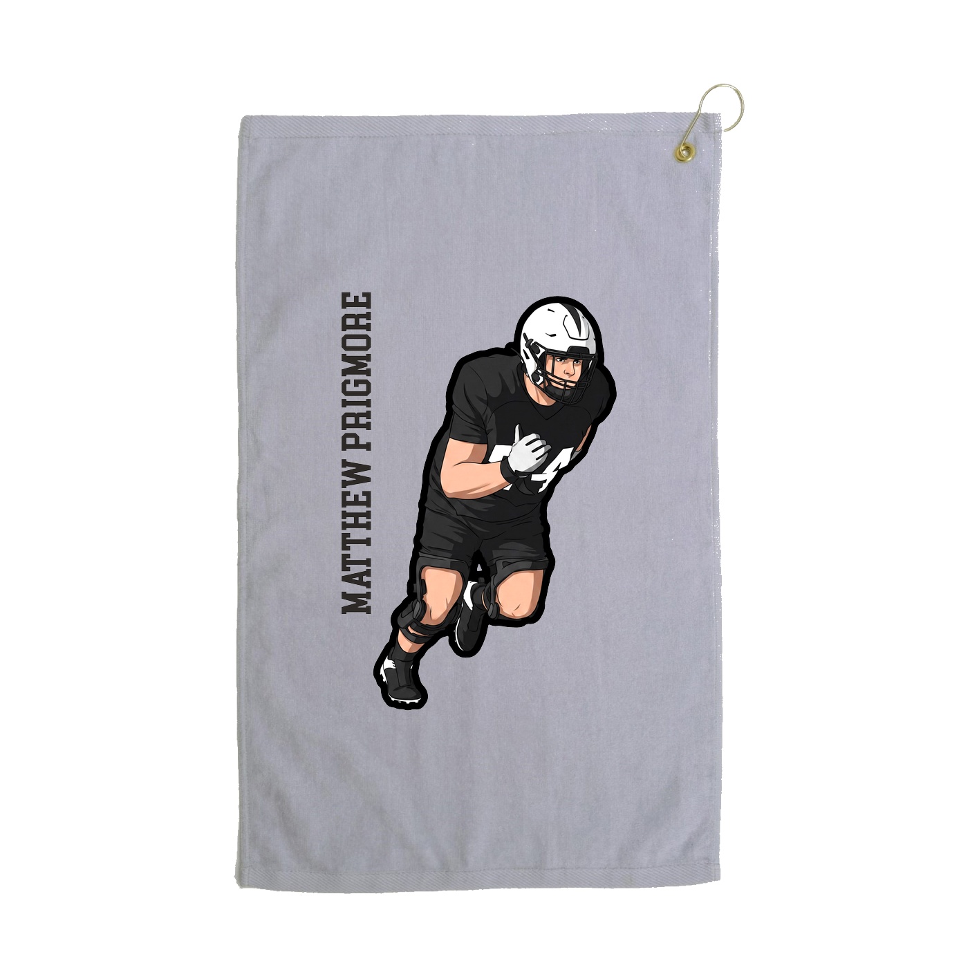 Golf Towel — Name Vertical in Grey
