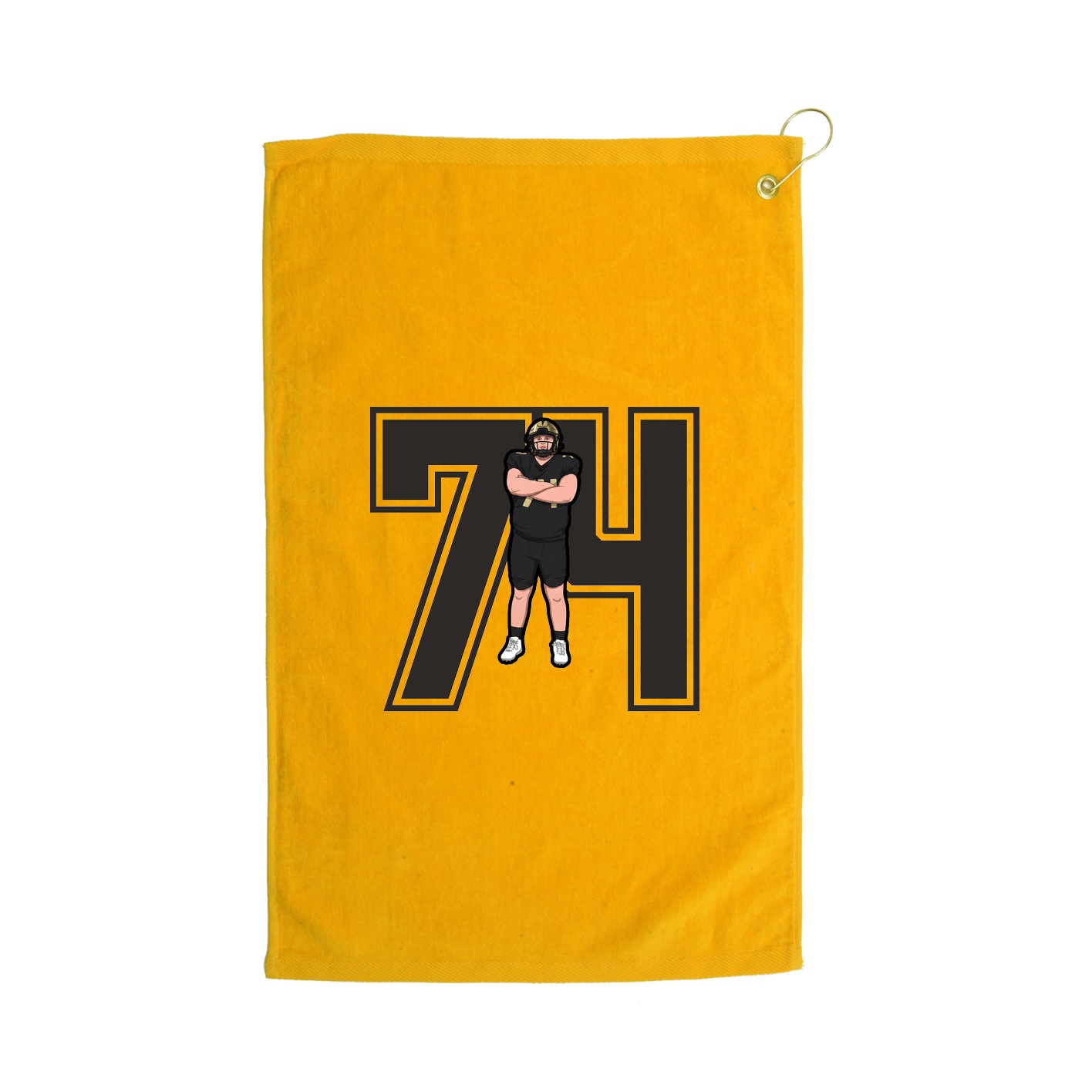 Golf Towel — Number in Gold