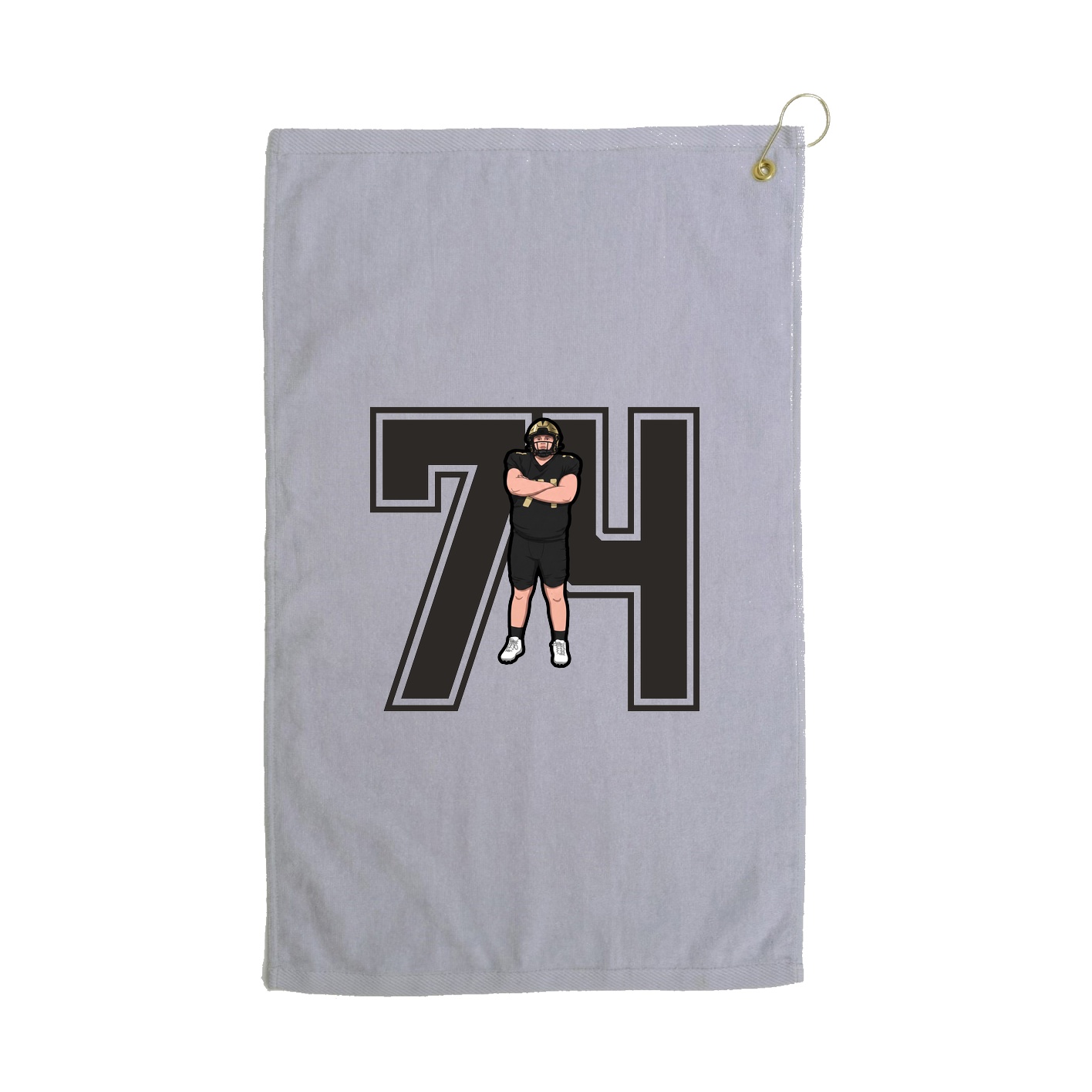 Golf Towel — Number in Grey