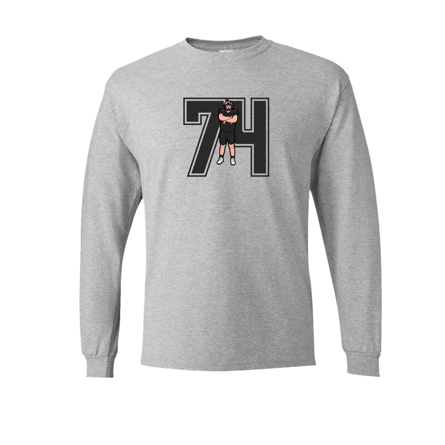 Long Sleeve Tee — Number in Grey