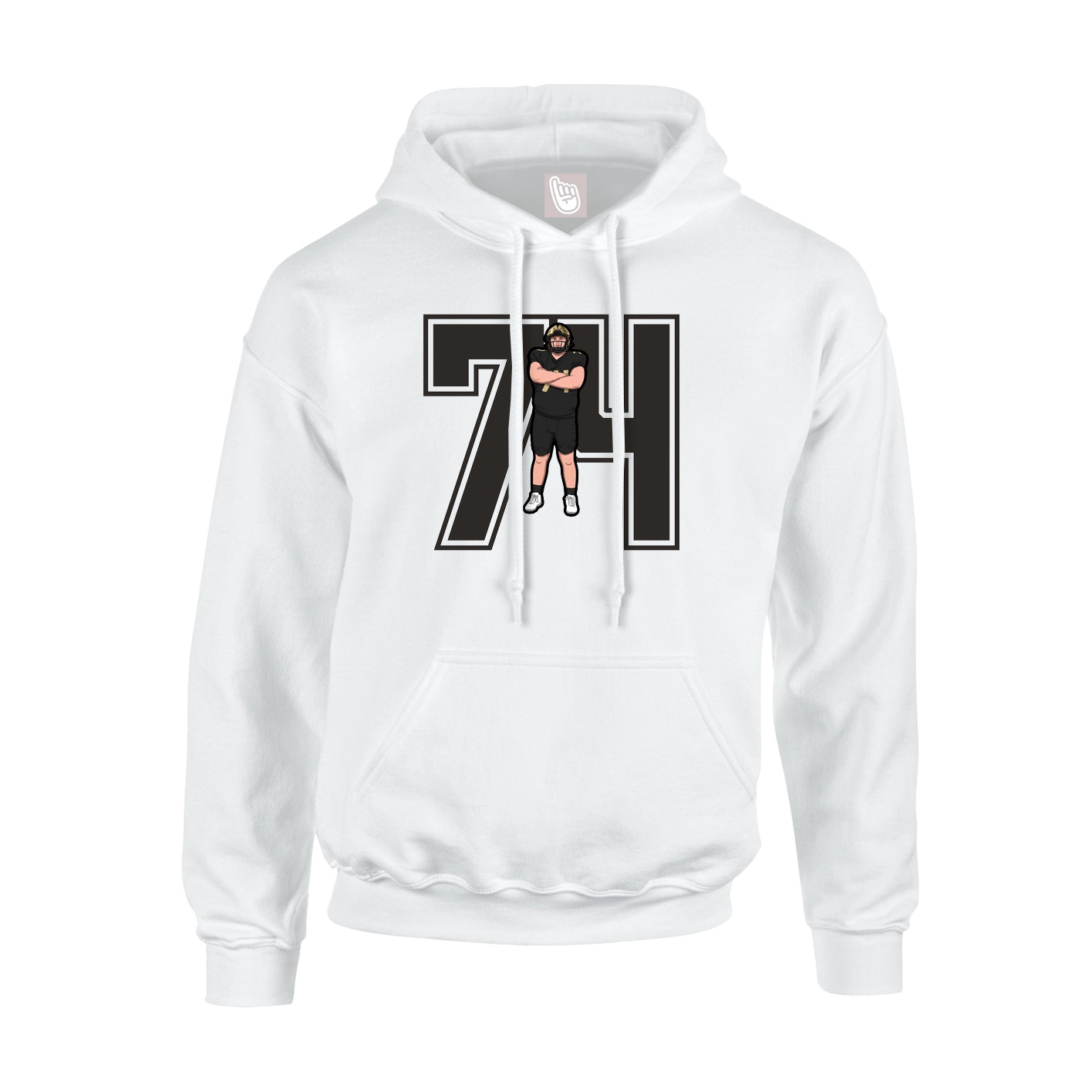 Youth Hoodie — Number in White