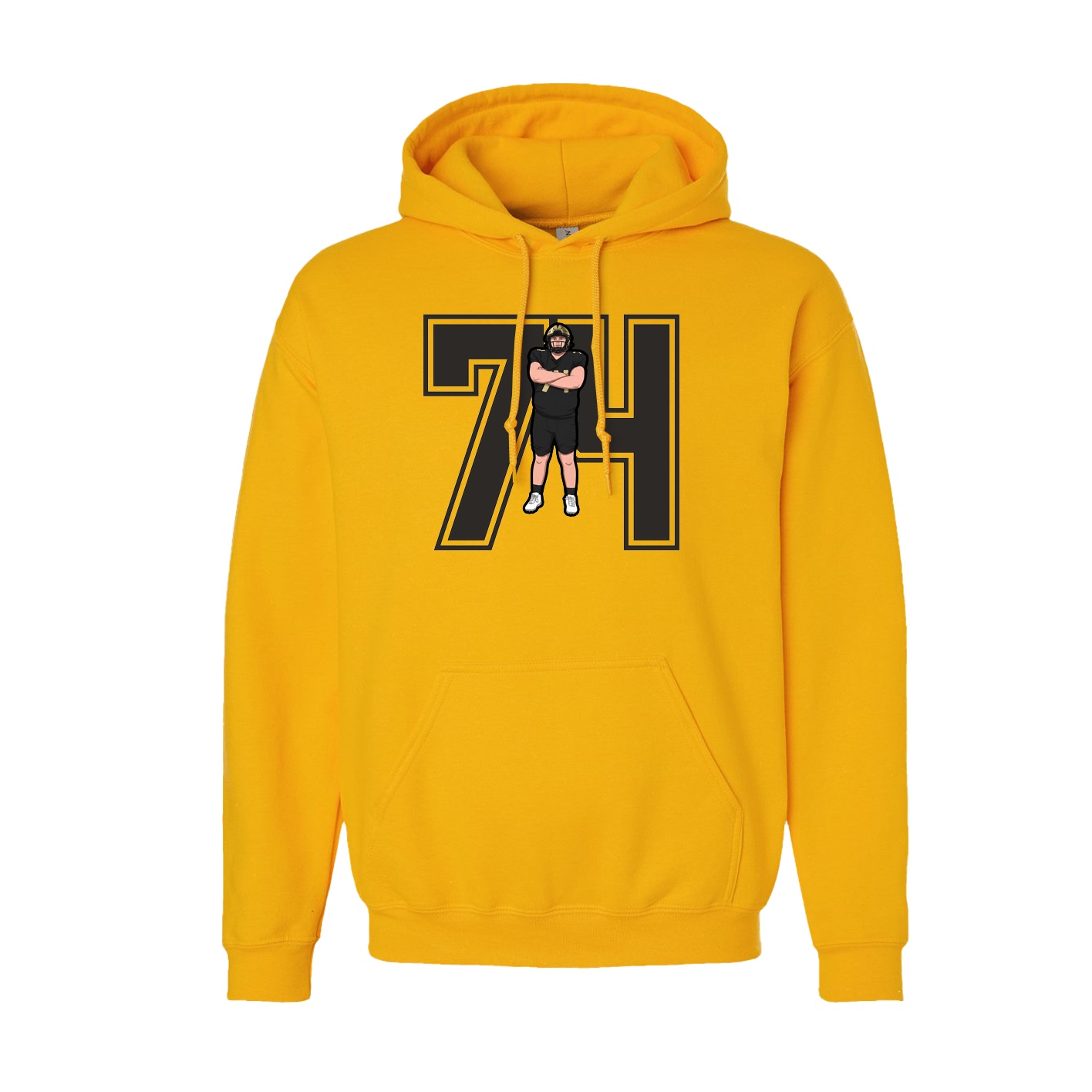 Youth Hoodie — Number in Gold