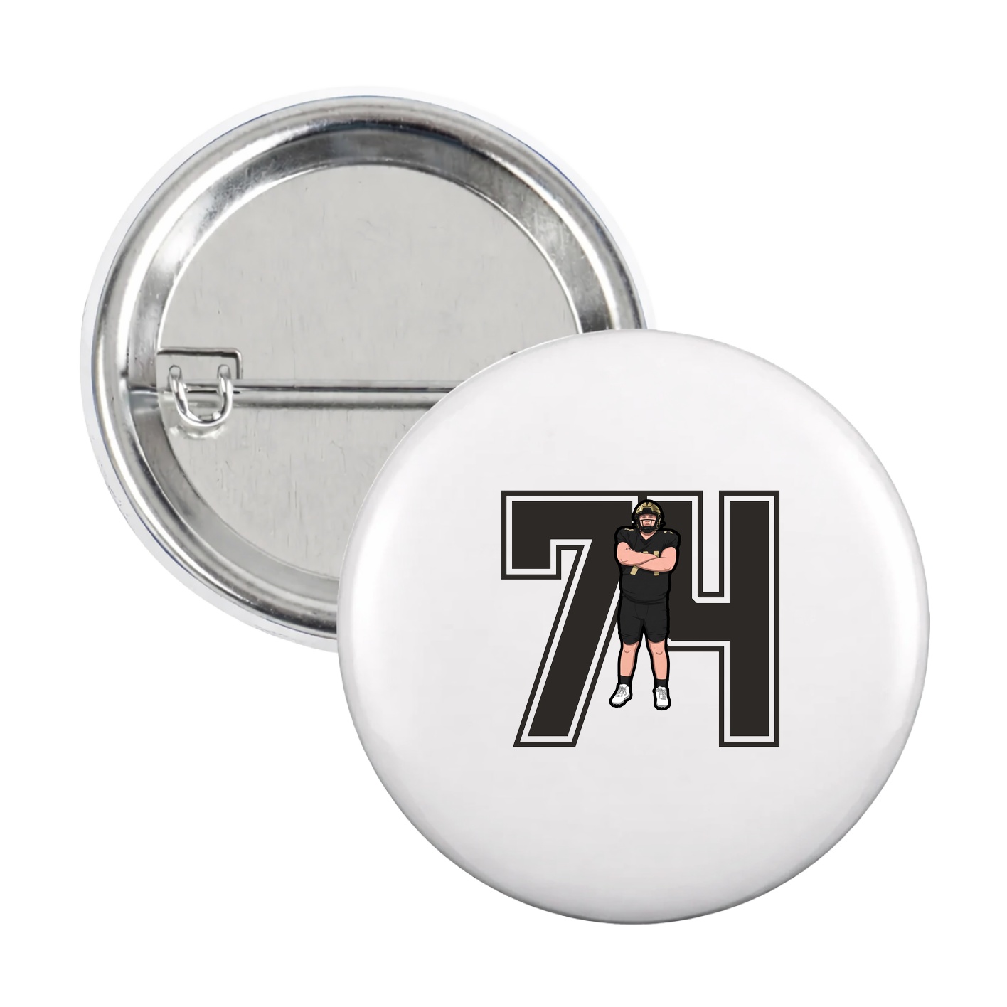 Game Day Button — Number in White