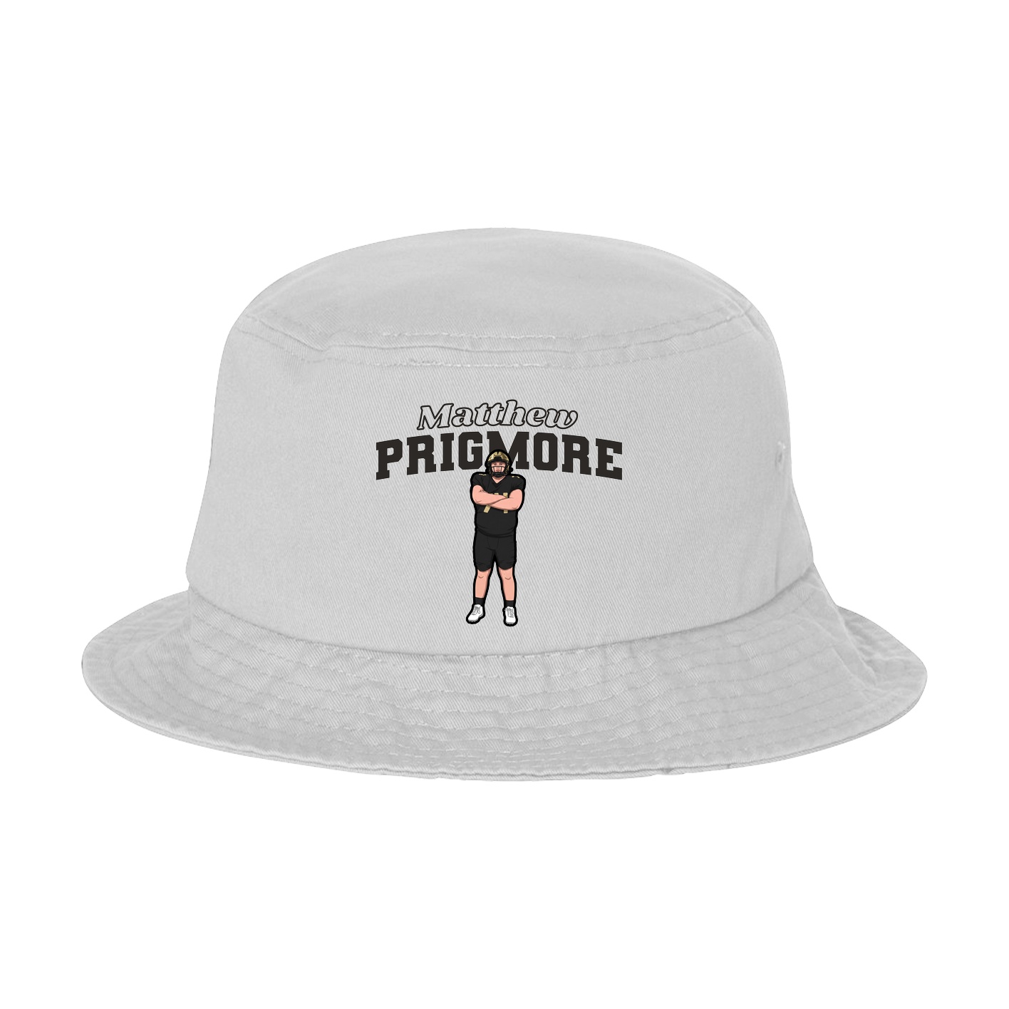 Bucket Cap — Name Arch in White