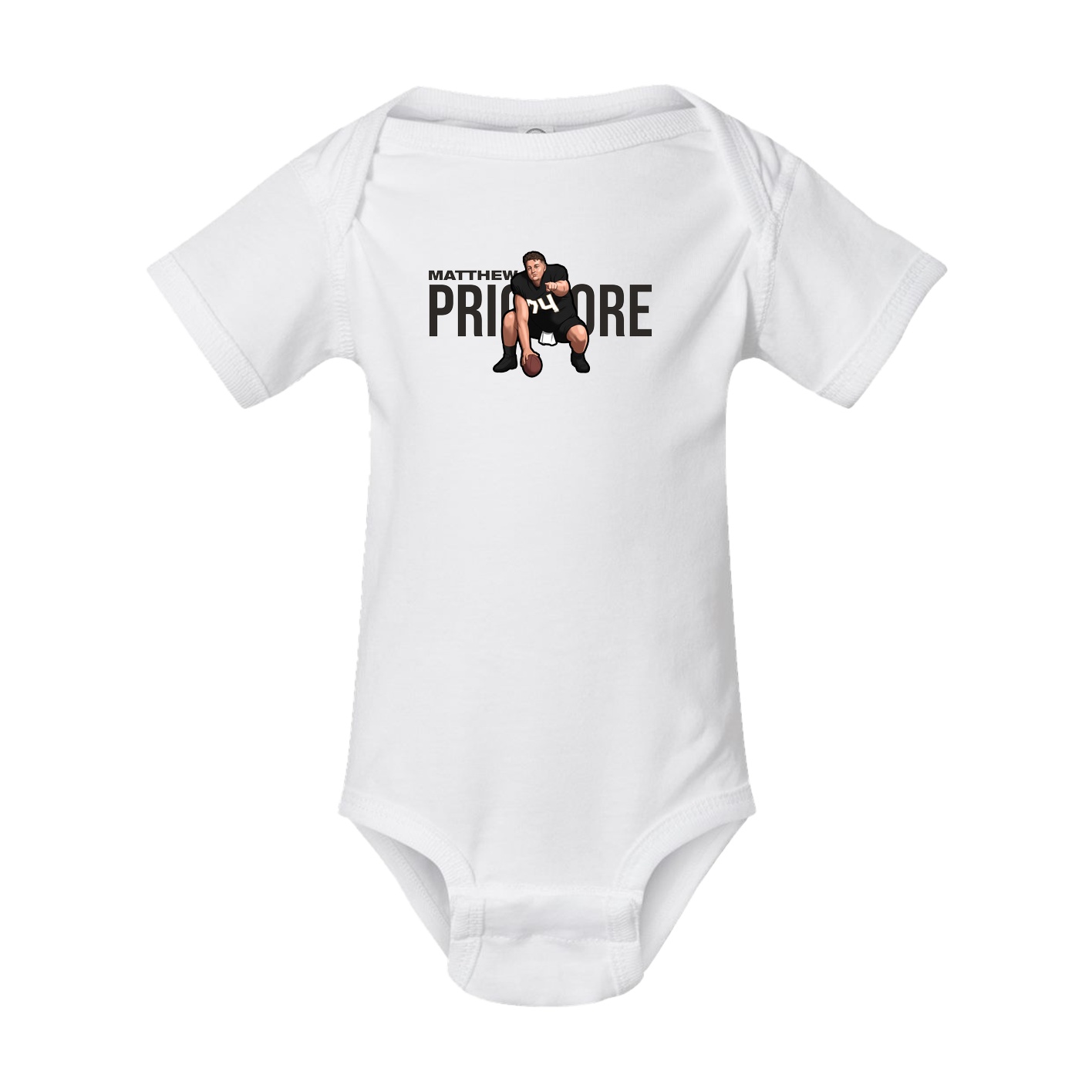 Baby Onesie — Player Name in White