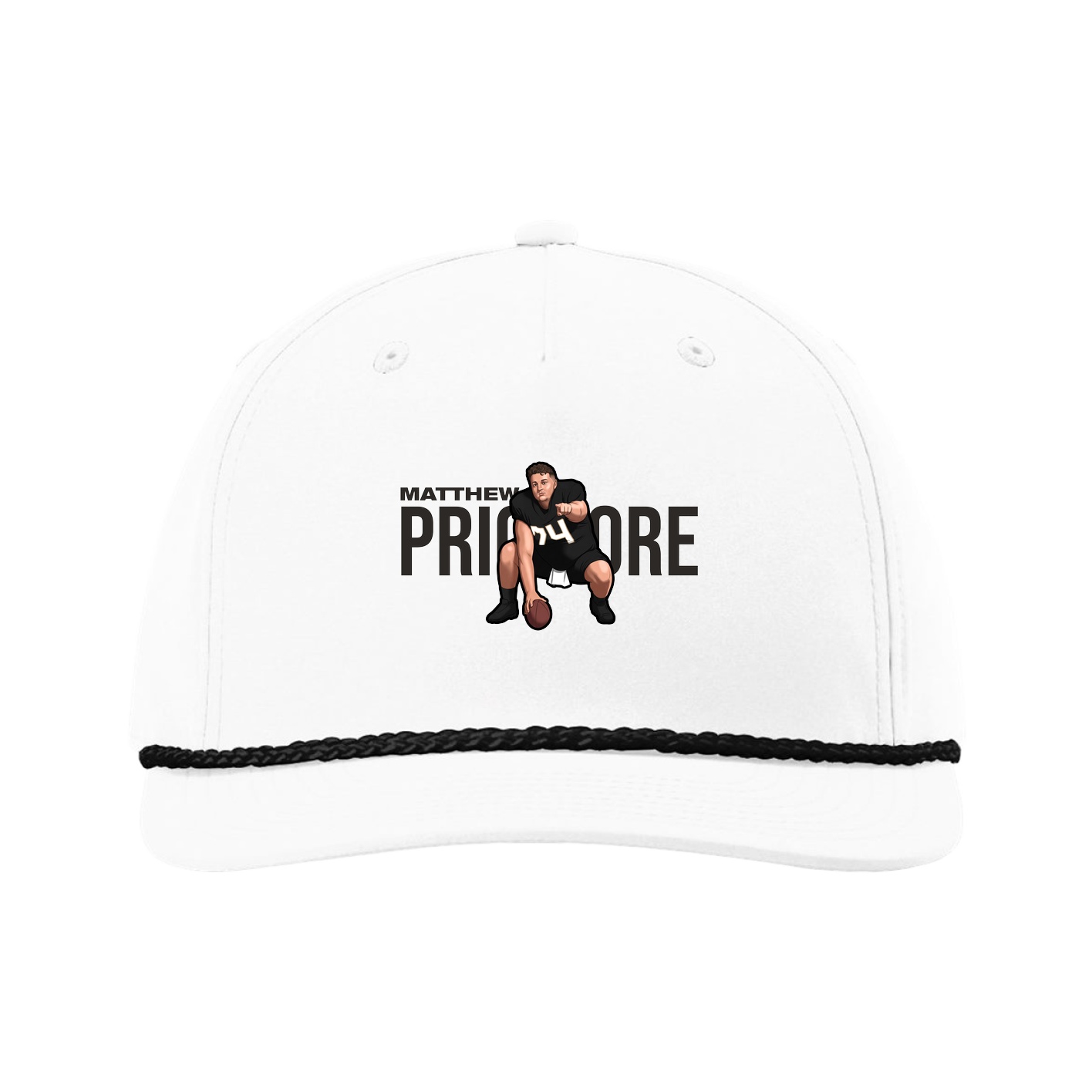 Five-Panel Classic Rope Cap — Player Name in White