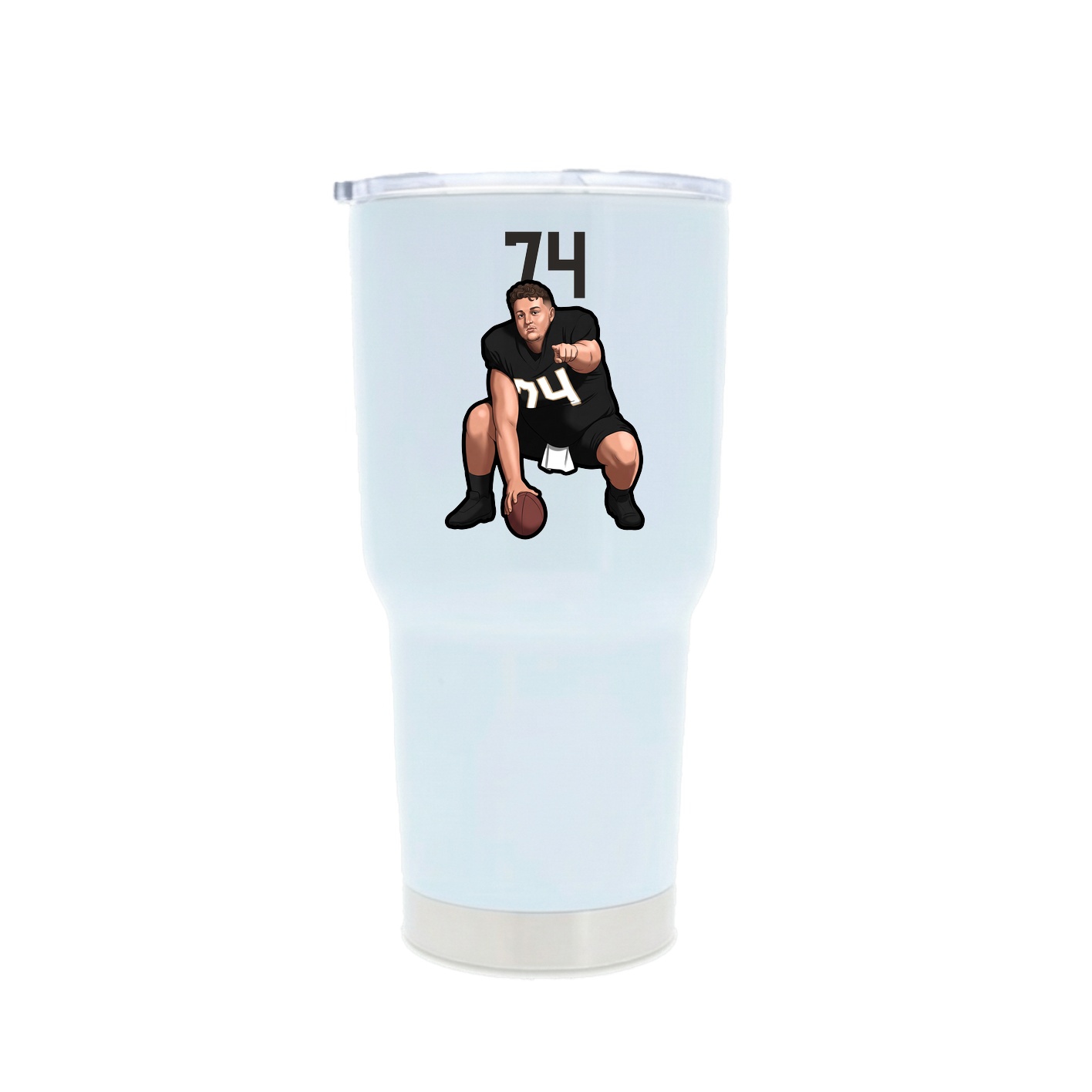 30oz Stainless Steel Tumbler — Number Top in White