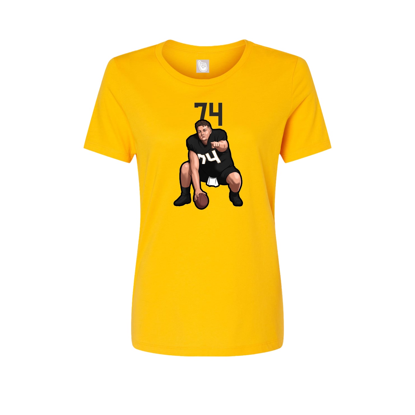 Womens Tee — Number Top in Gold