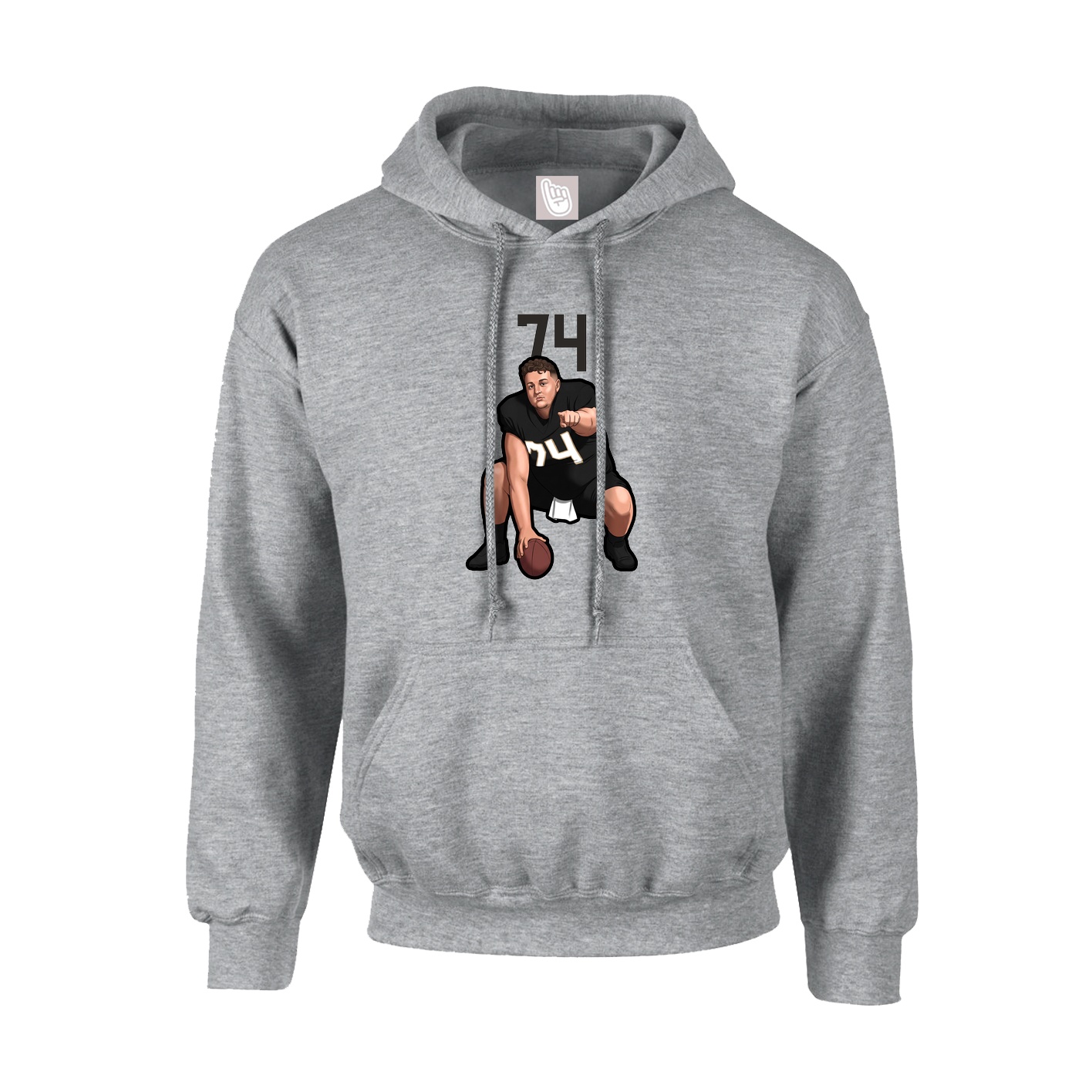 Hoodie — Number Top in Grey
