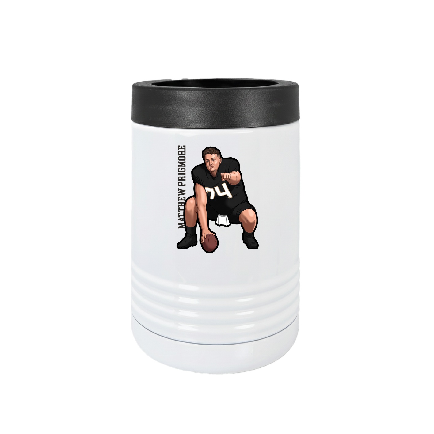 Beverage Holder — Name Vertical in White