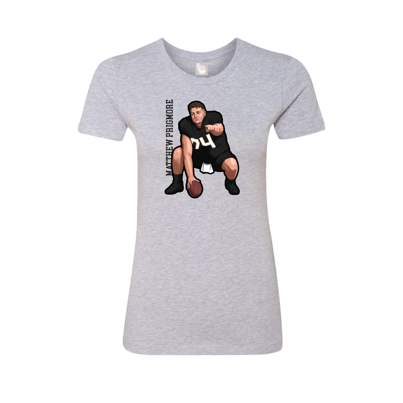 Womens Tee — Name Vertical in Grey