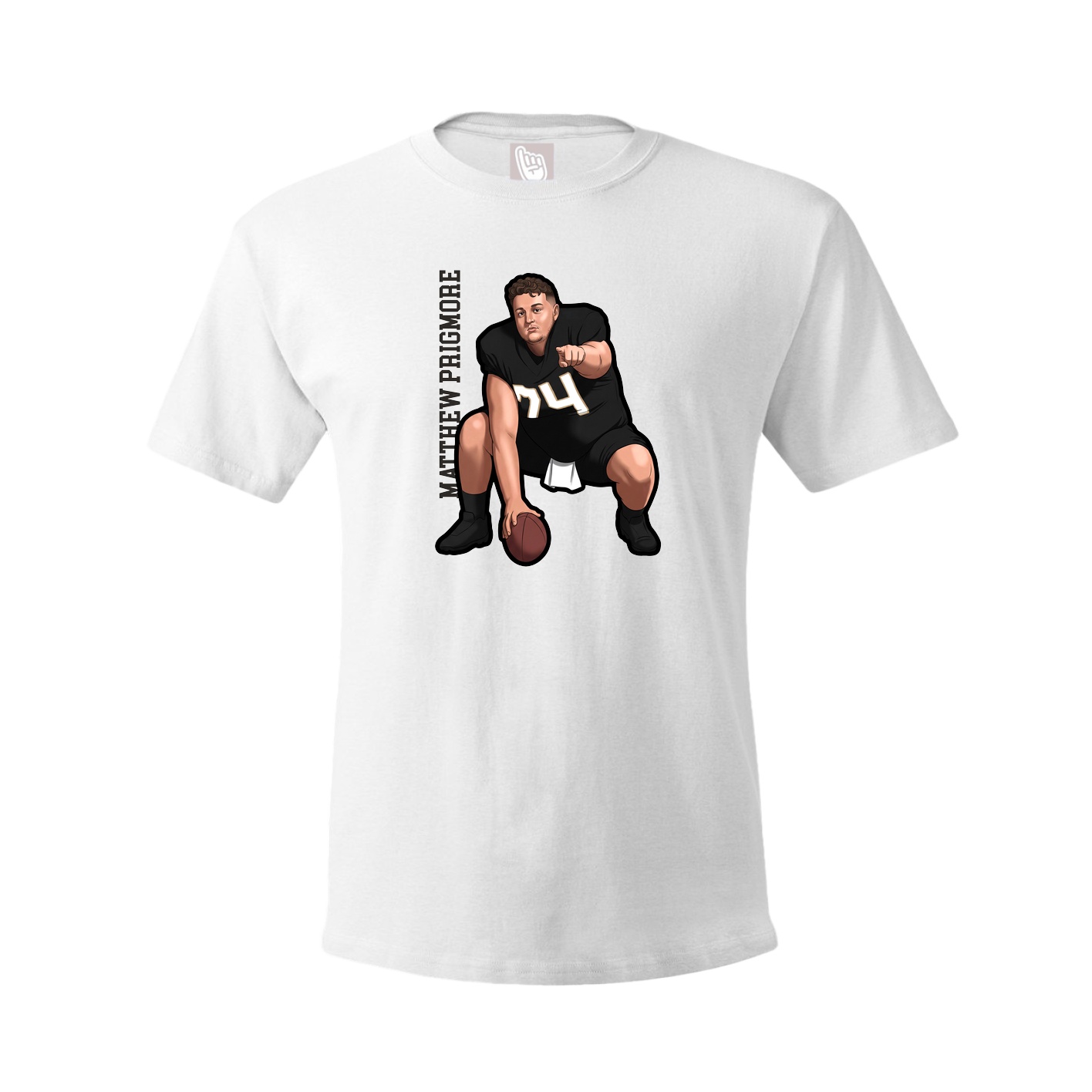 Youth Tee — Name Vertical in White
