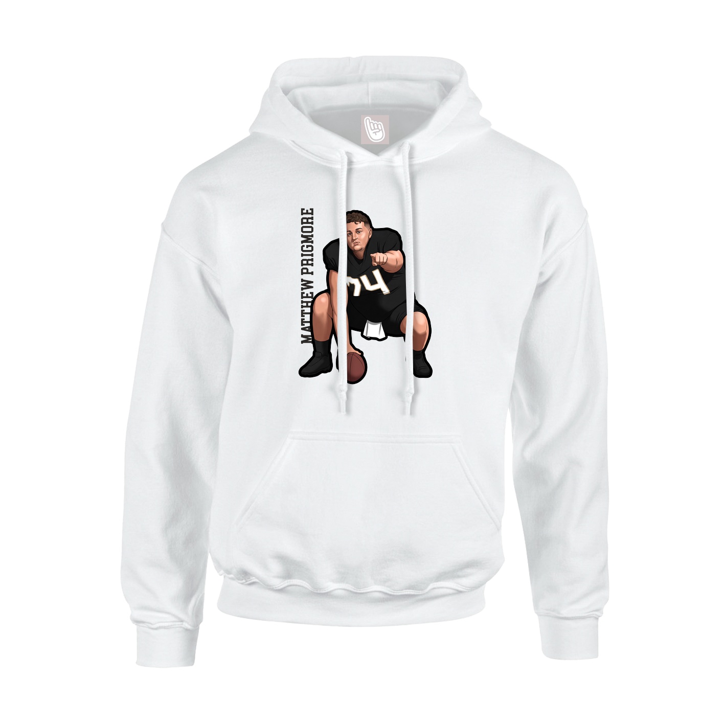 Hoodie — Name Vertical in White