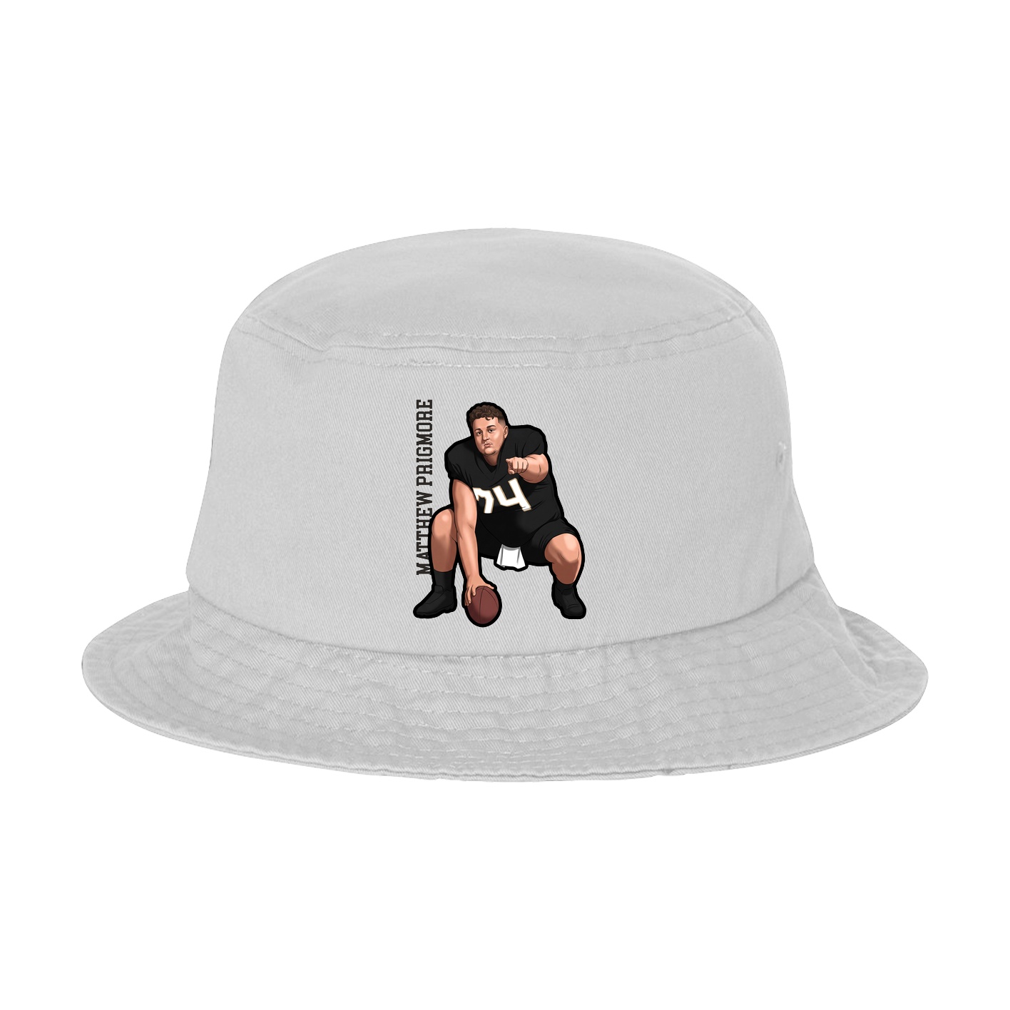Bucket Cap — Name Vertical in White