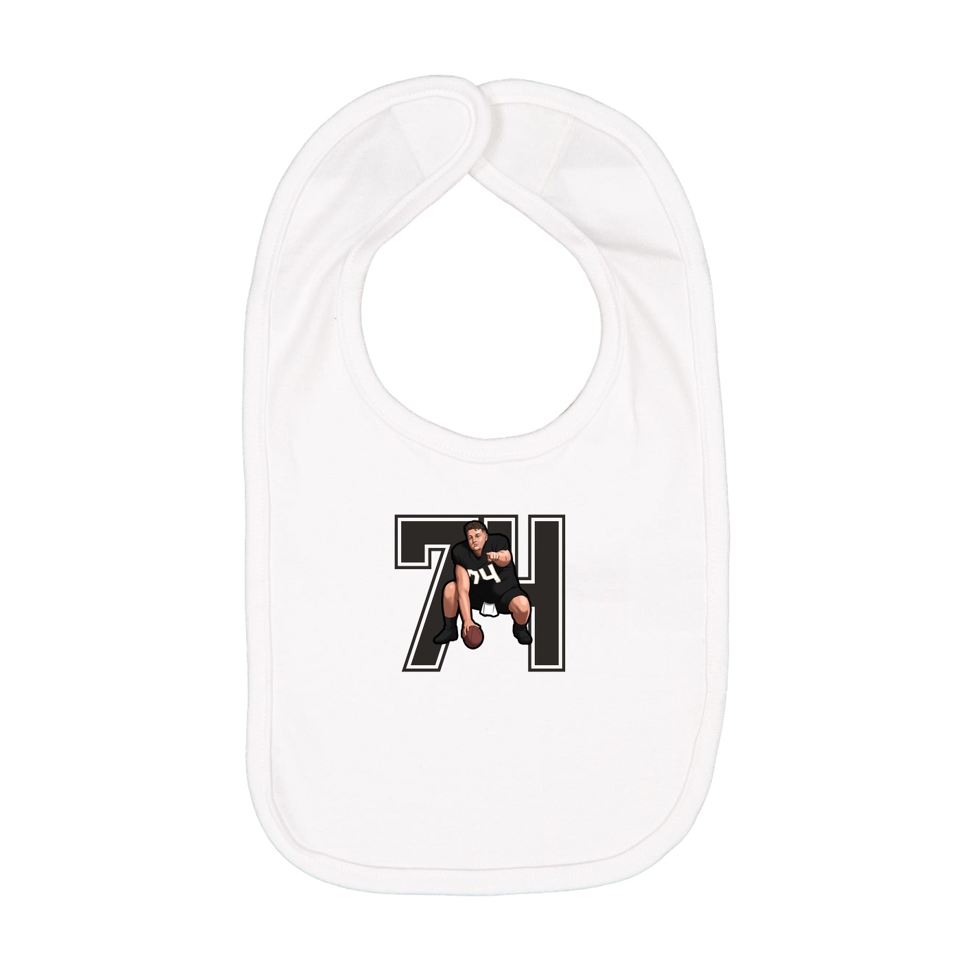 Infant Bib — Number in White