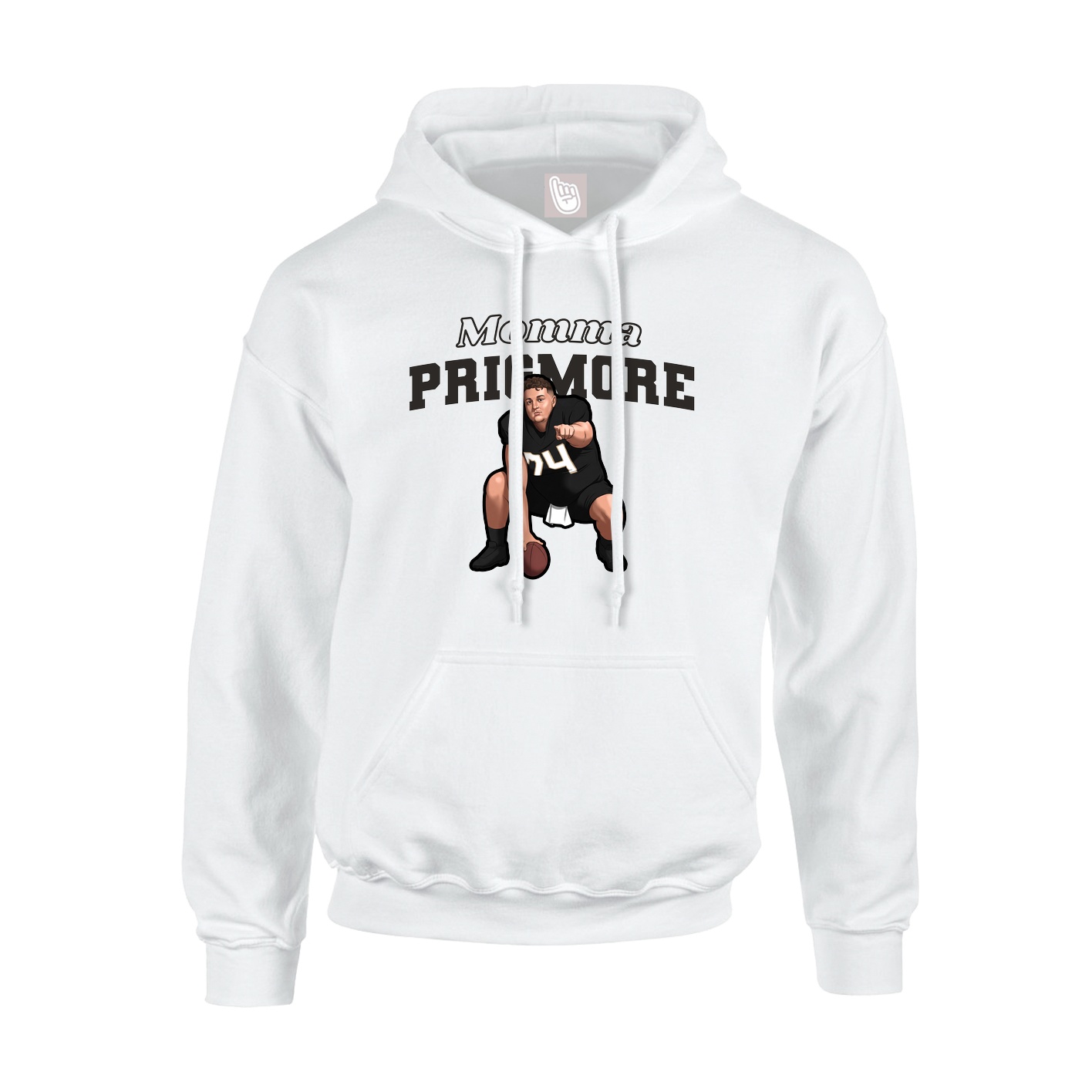 Youth Hoodie — Mothers Day Block in White