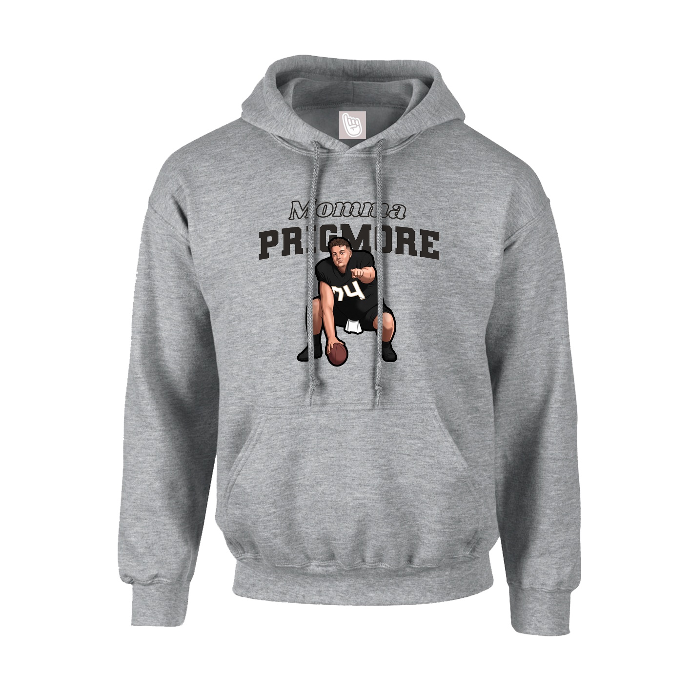 Youth Hoodie — Mothers Day Block in Grey