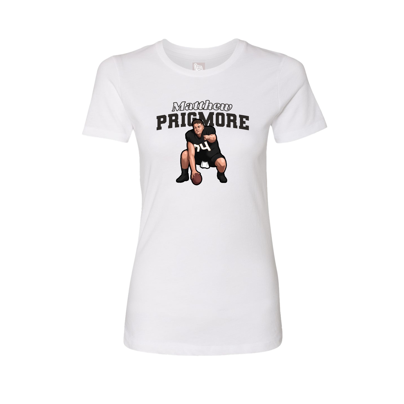 Womens Tee — Name Arch in White