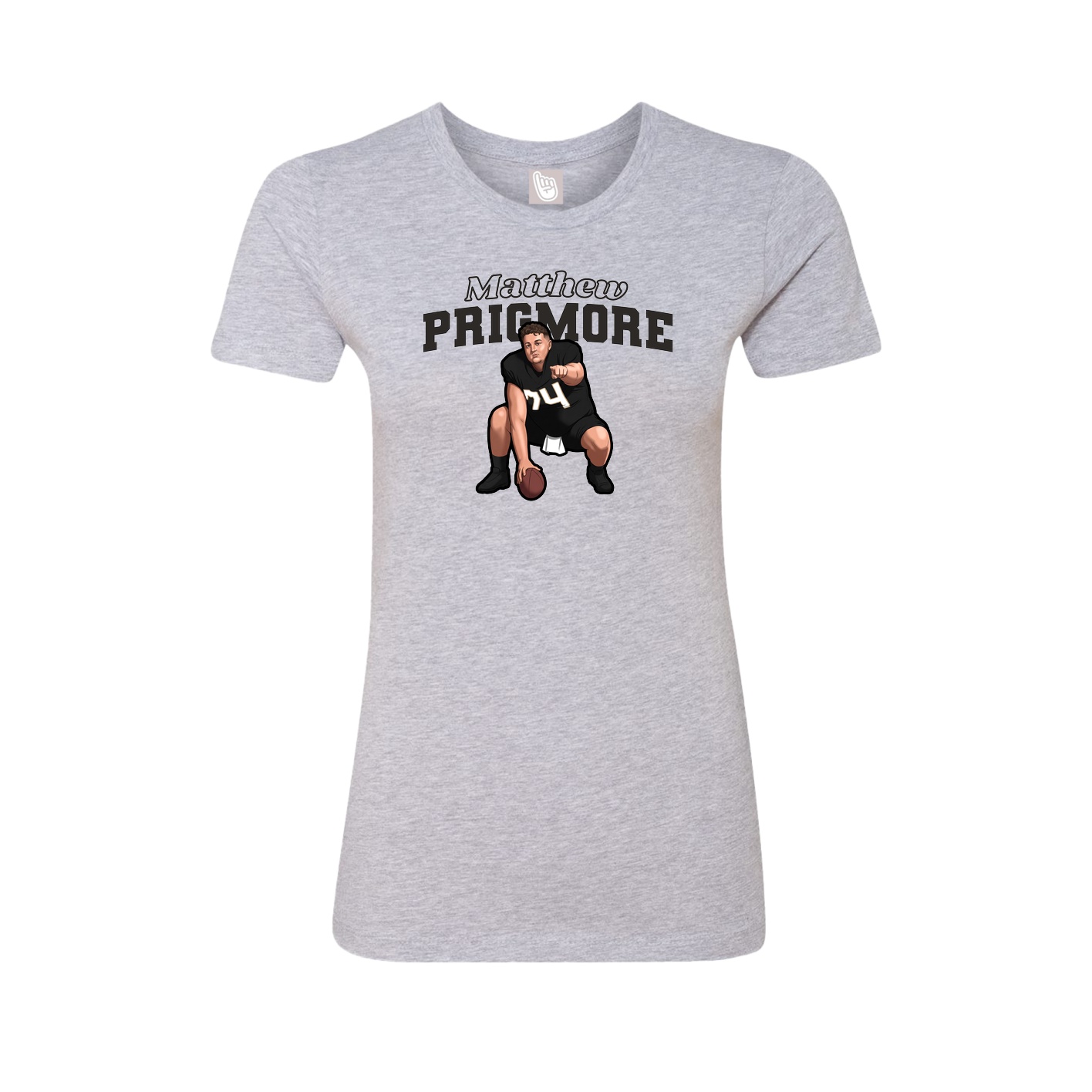 Womens Tee — Name Arch in Grey