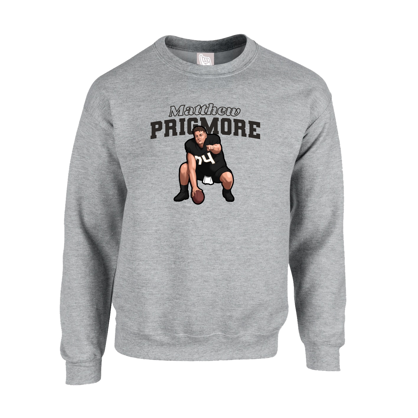 Fleece Crew — Name Arch in Grey