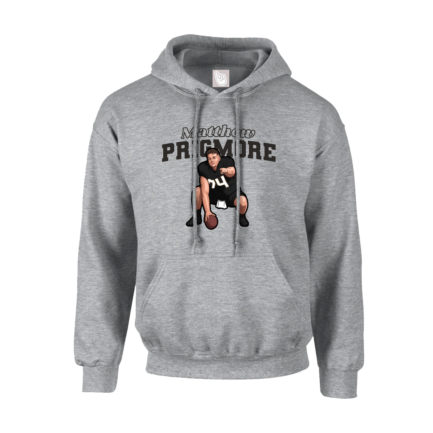 Youth Hoodie — Name Arch in Grey