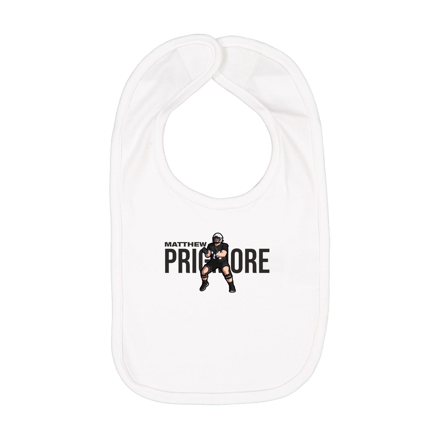 Infant Bib — Player Name in White