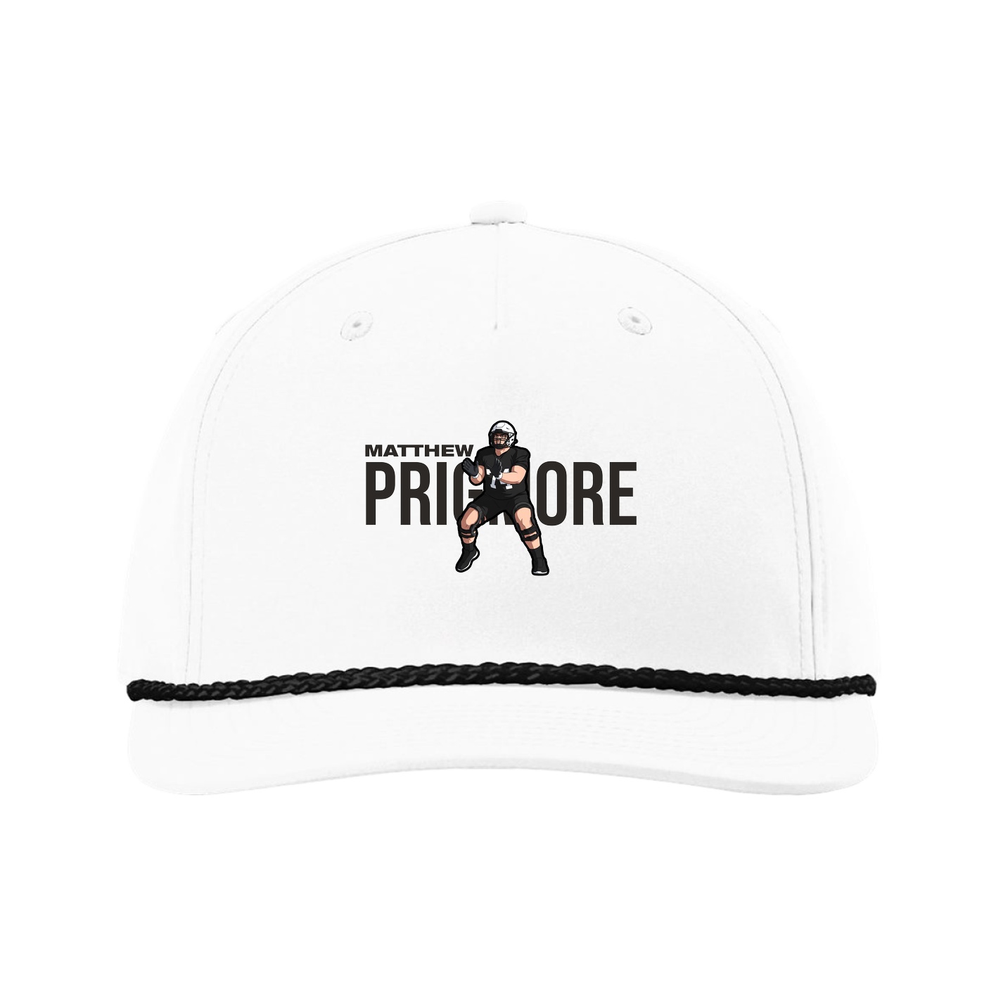 Five-Panel Classic Rope Cap — Player Name in White