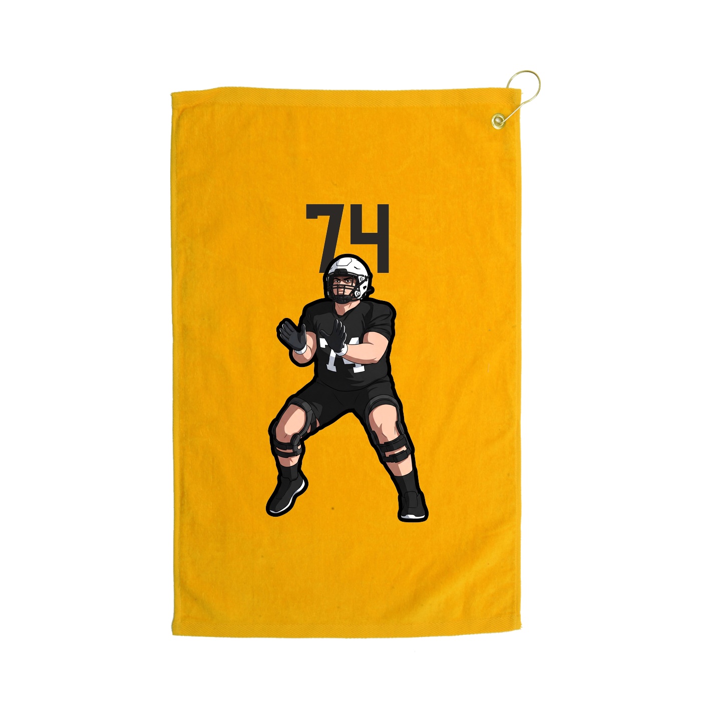 Golf Towel — Number Top in Gold