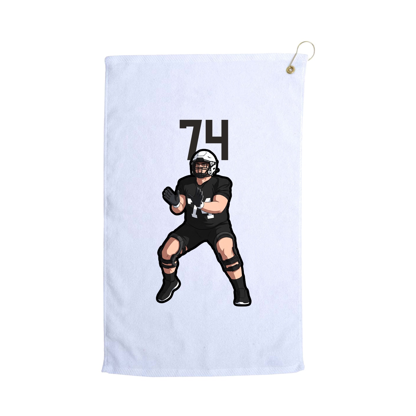 Golf Towel — Number Top in White