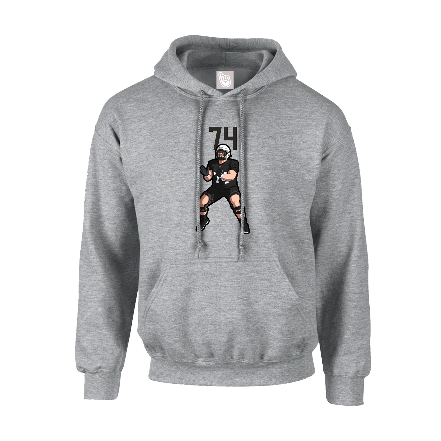 Hoodie — Number Top in Grey
