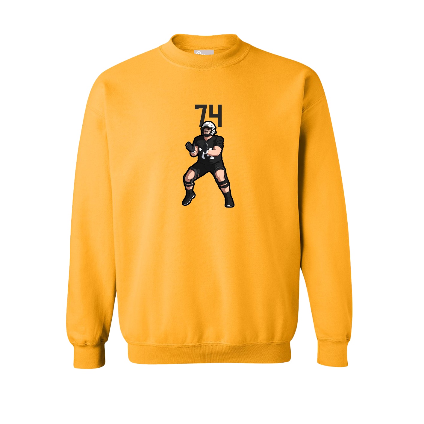 Fleece Crew — Number Top in Gold