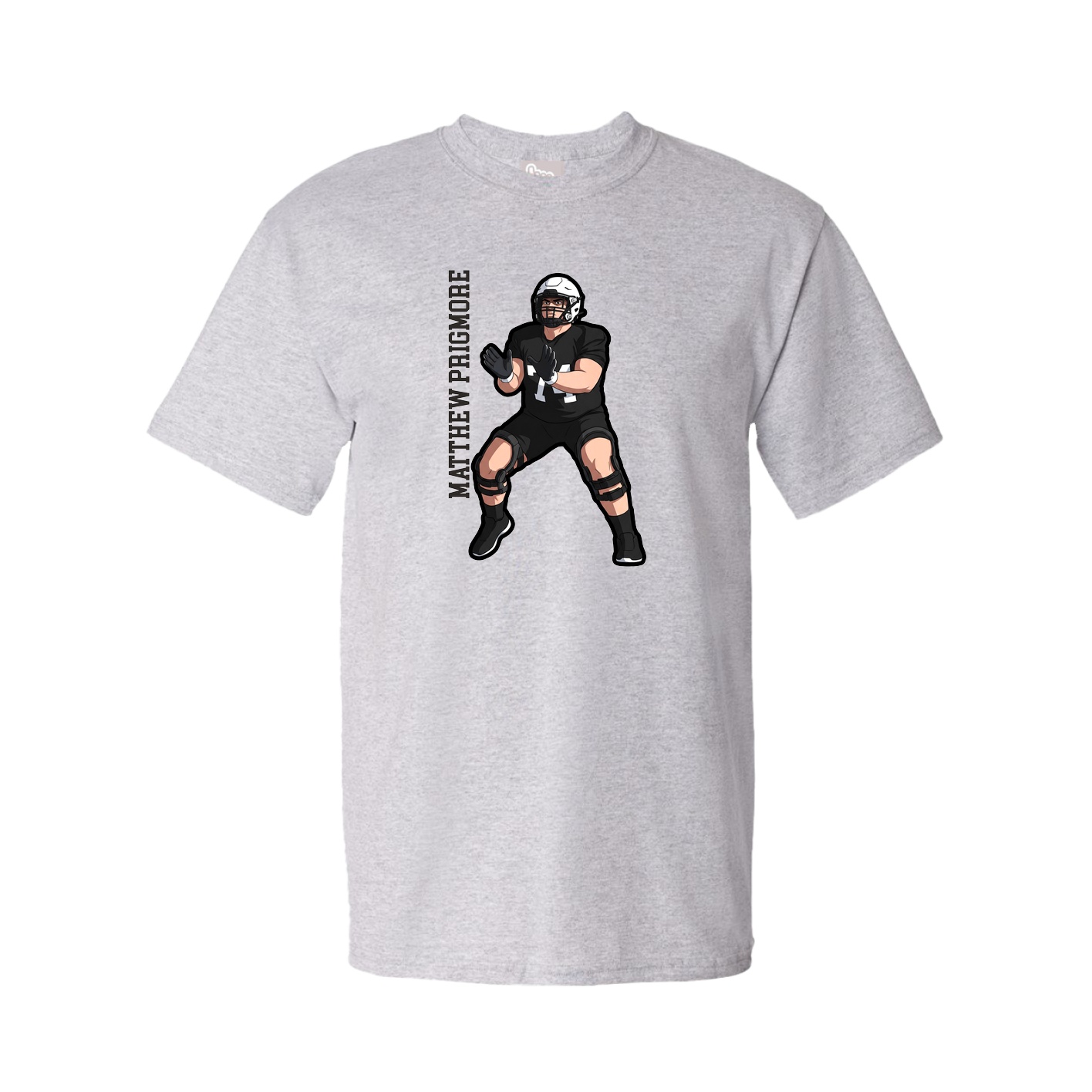 Youth Tee — Name Vertical in Grey