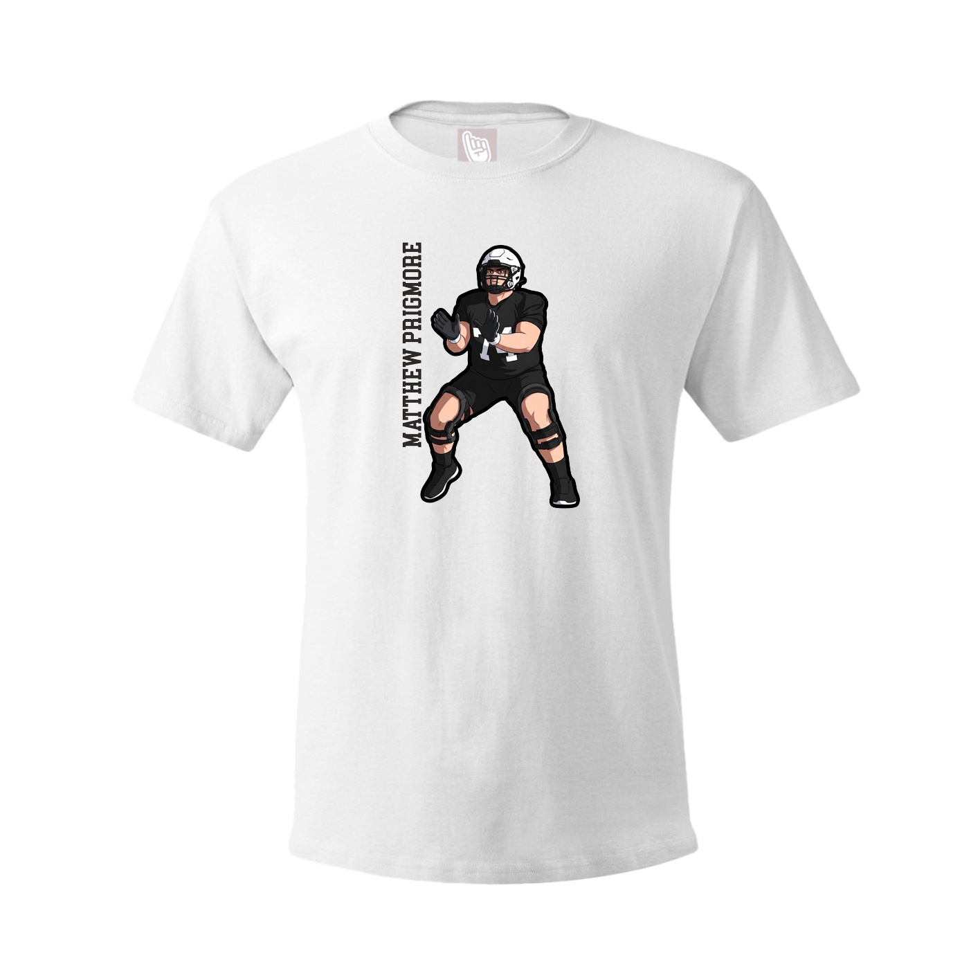Youth Tee — Name Vertical in White