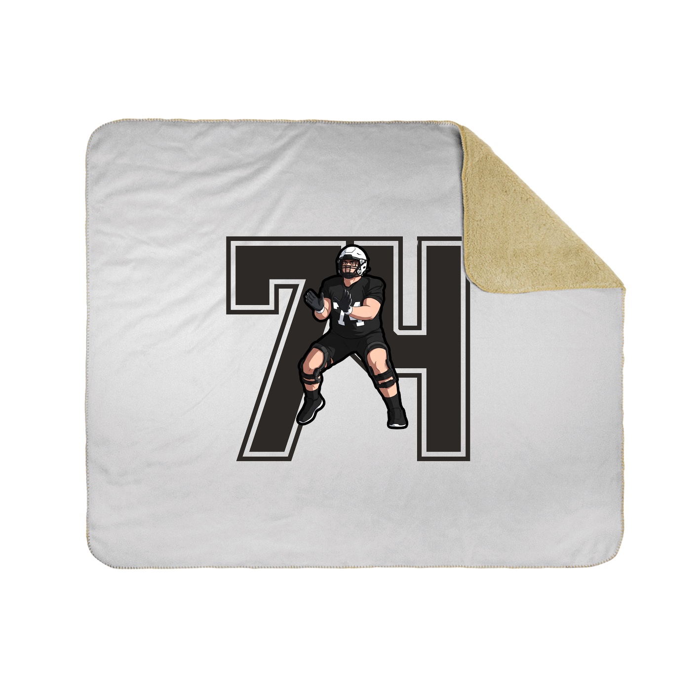 Throw Blanket — Number in White