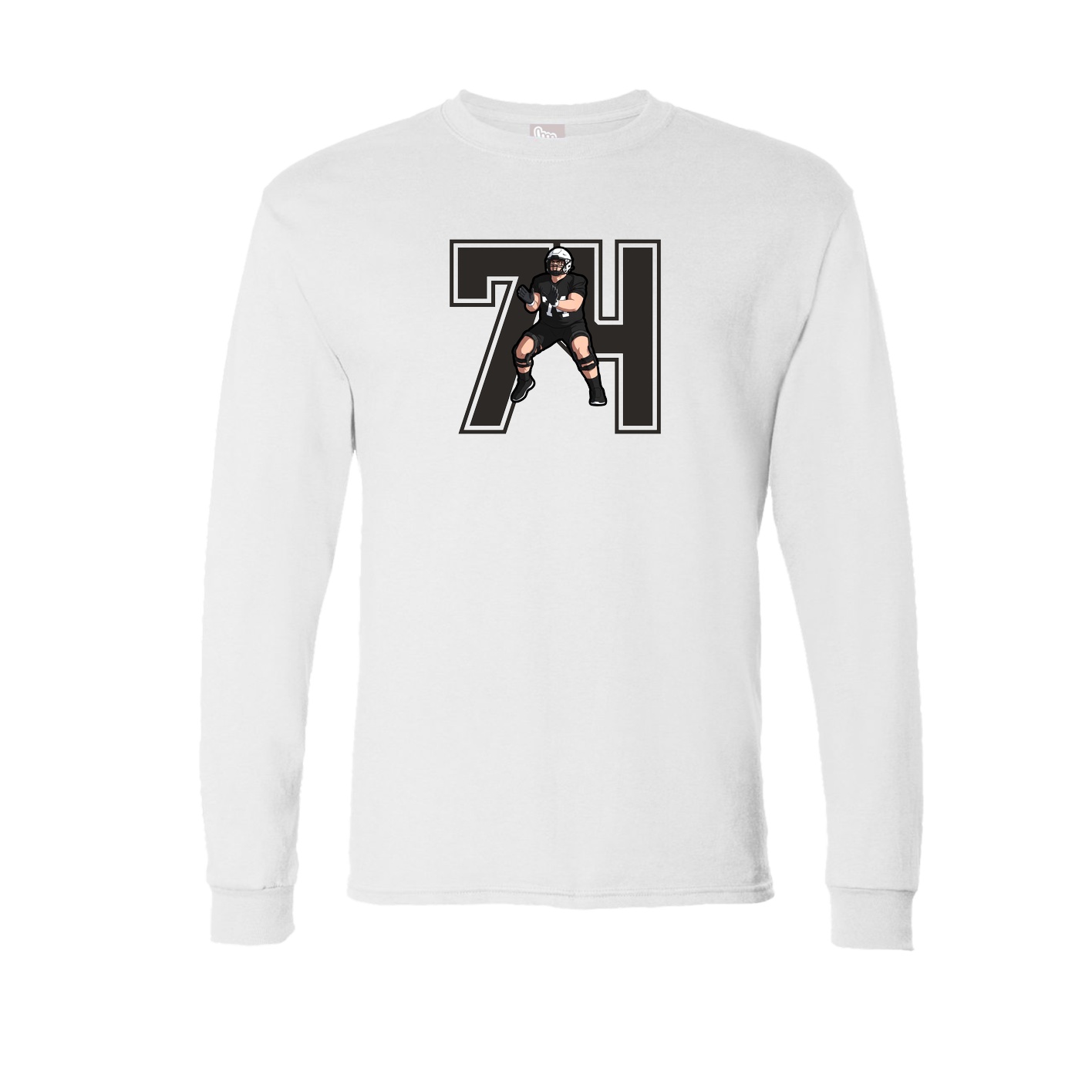 Long Sleeve Tee — Number in White