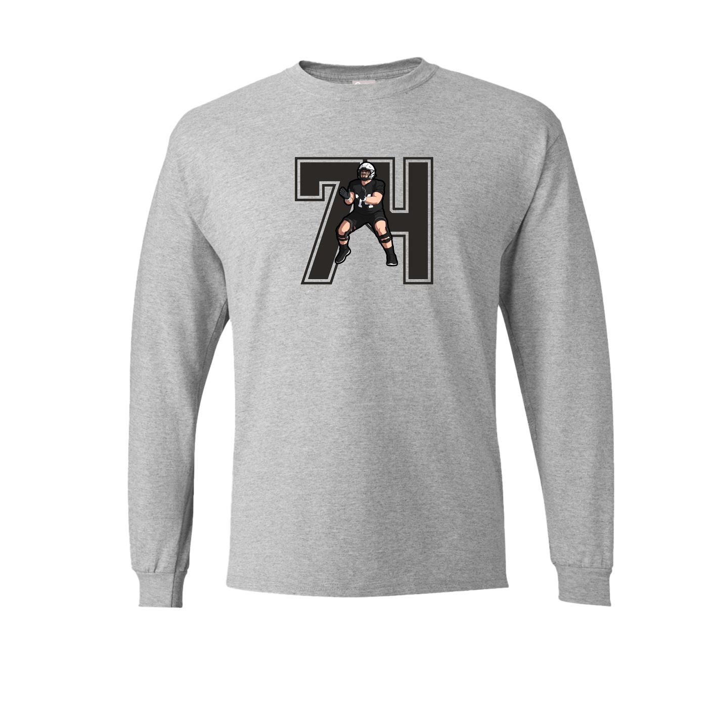 Long Sleeve Tee — Number in Grey